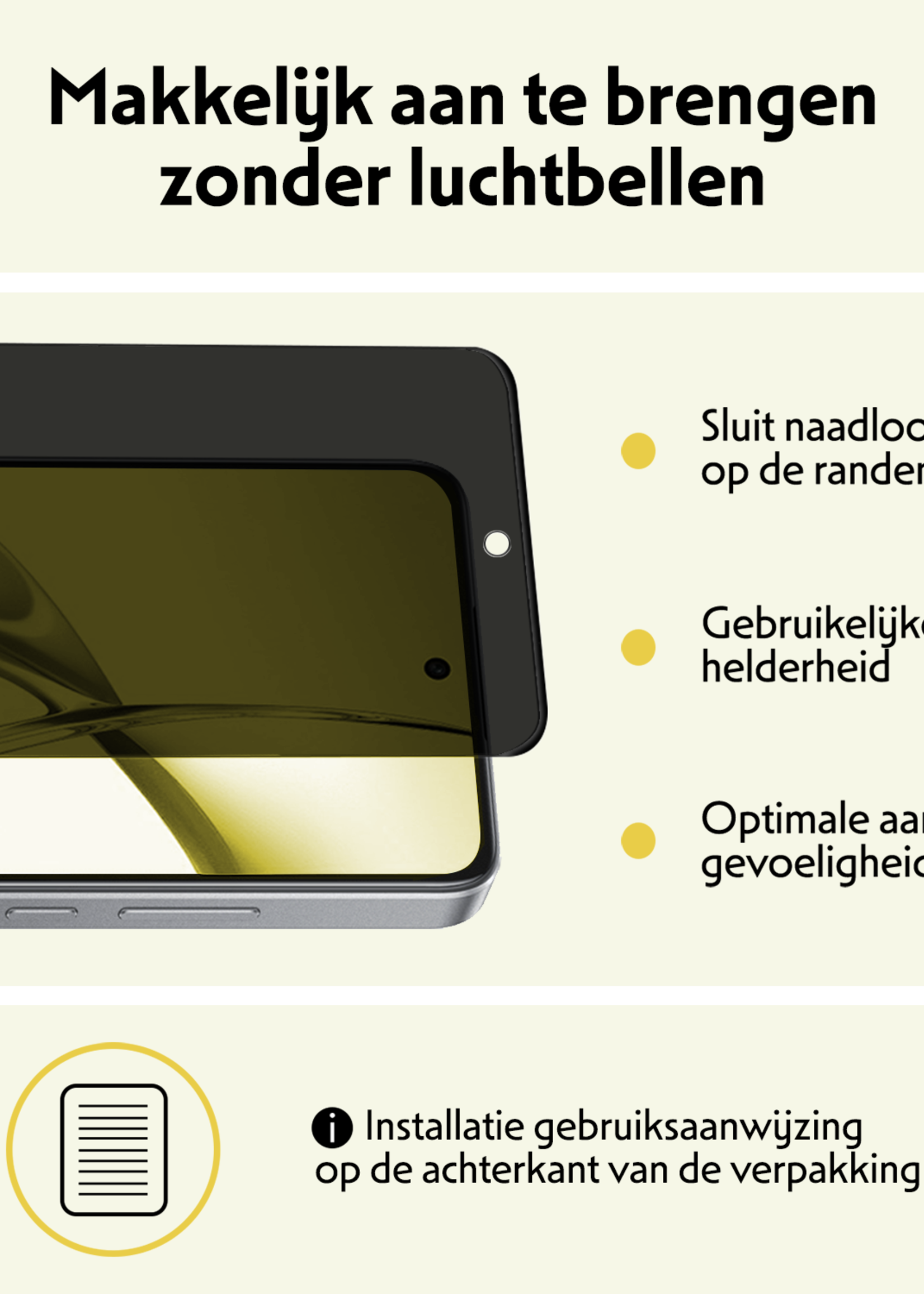 LUQ Screenprotector Geschikt voor OnePlus Nord CE4 Screenprotector Privacy Glas Gehard Full Cover - Screenprotector Geschikt voor OnePlus Nord CE4 Screenprotector Privacy Tempered Glass