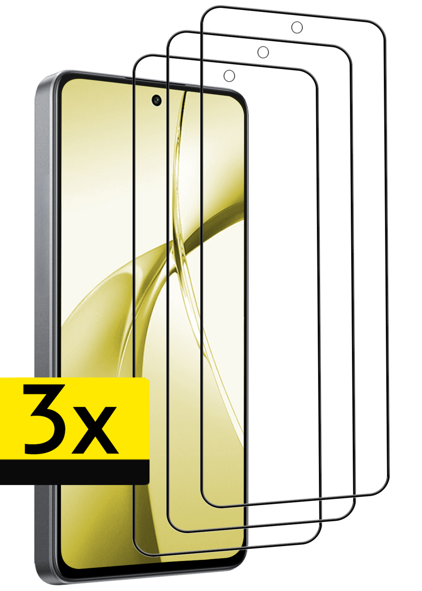 LUQ Screenprotector Geschikt voor OnePlus Nord CE4 Screenprotector Glas Gehard Tempered Glass Full Cover - Screenprotector Geschikt voor OnePlus Nord CE4 Screen Protector Screen Cover - 3 PACK