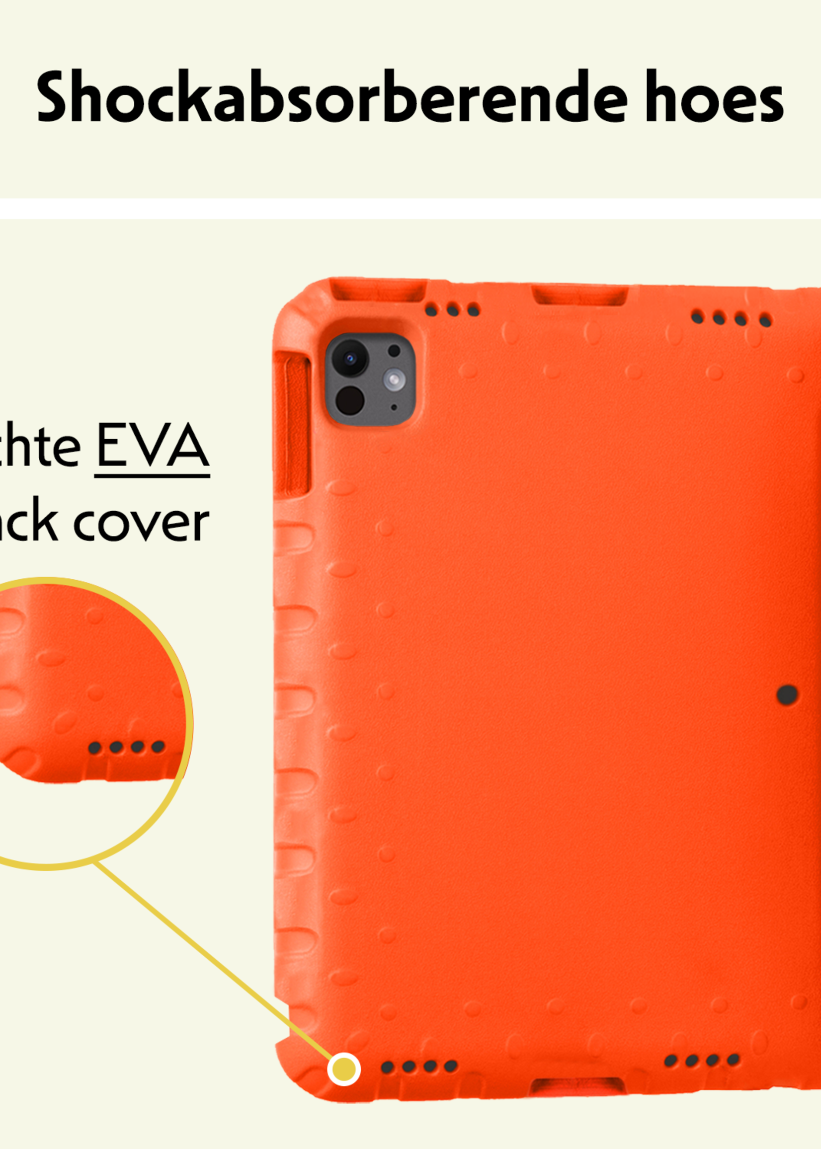 LUQ iPad Pro 12,9 inch 2018 Hoes Kinder Hoesje Kids Case Cover Kids Proof - iPad Pro 12,9 inch 2018 Kinder Hoes - Oranje