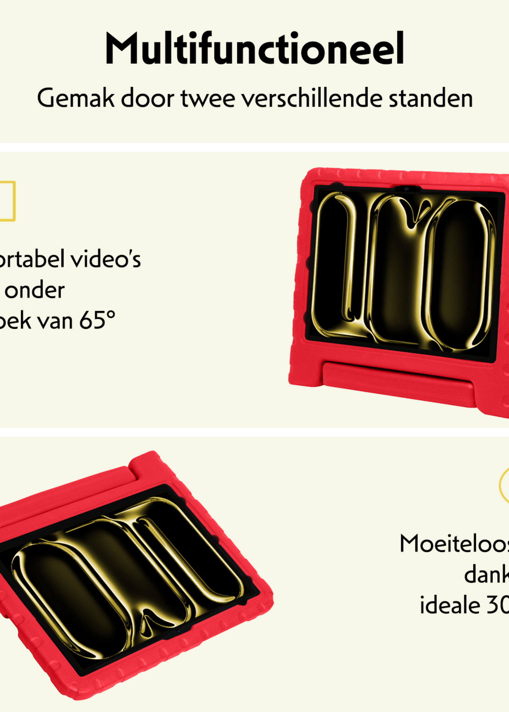 LUQ iPad Pro 12,9 inch 2018 Hoes Kinder Hoesje Kids Case Cover Kids Proof - iPad Pro 12,9 inch 2018 Kinder Hoes - Rood