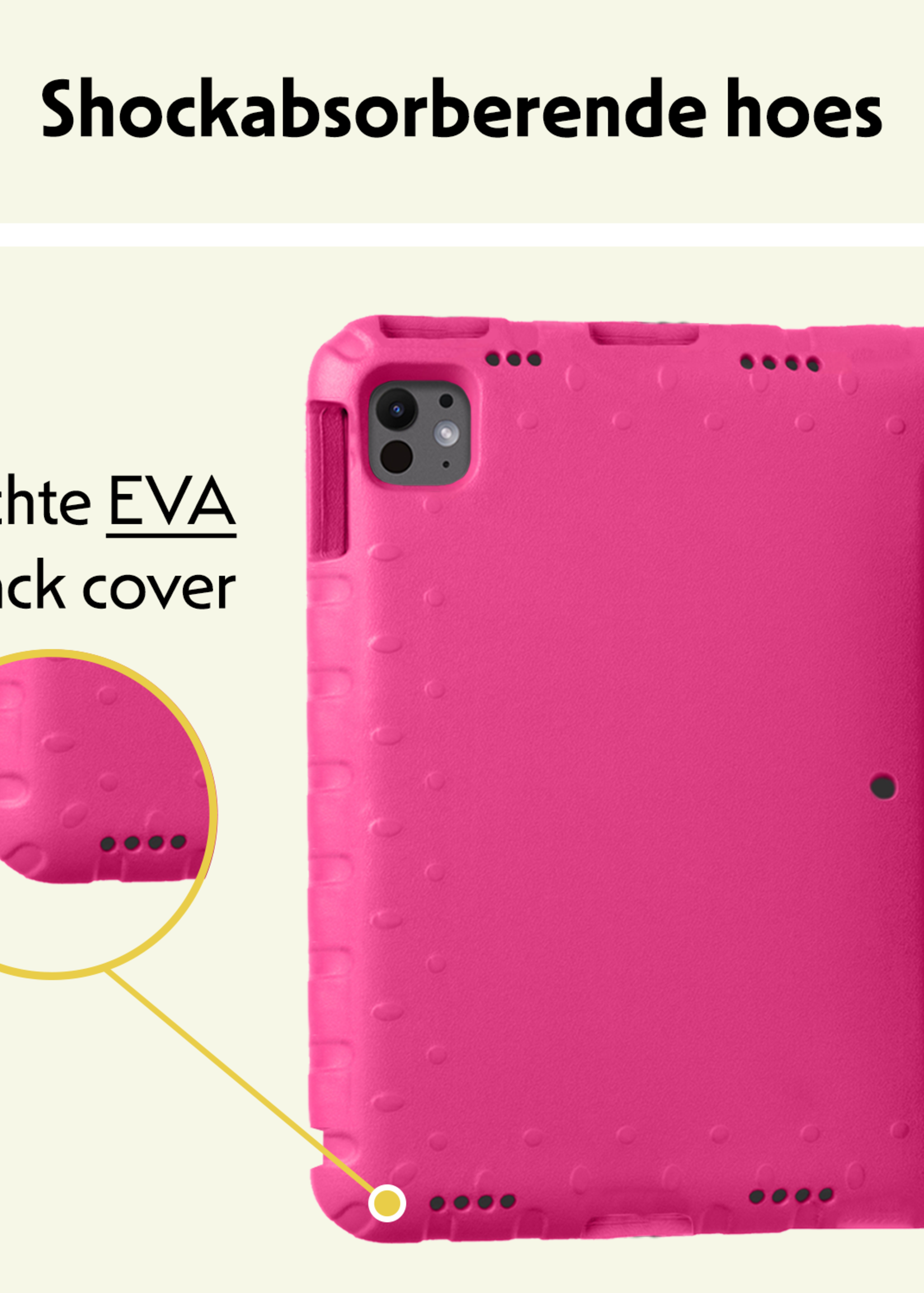 LUQ iPad Pro 12,9 inch 2018 Hoes Kinder Hoesje Kids Case Cover Kids Proof - iPad Pro 12,9 inch 2018 Kinder Hoes - Roze