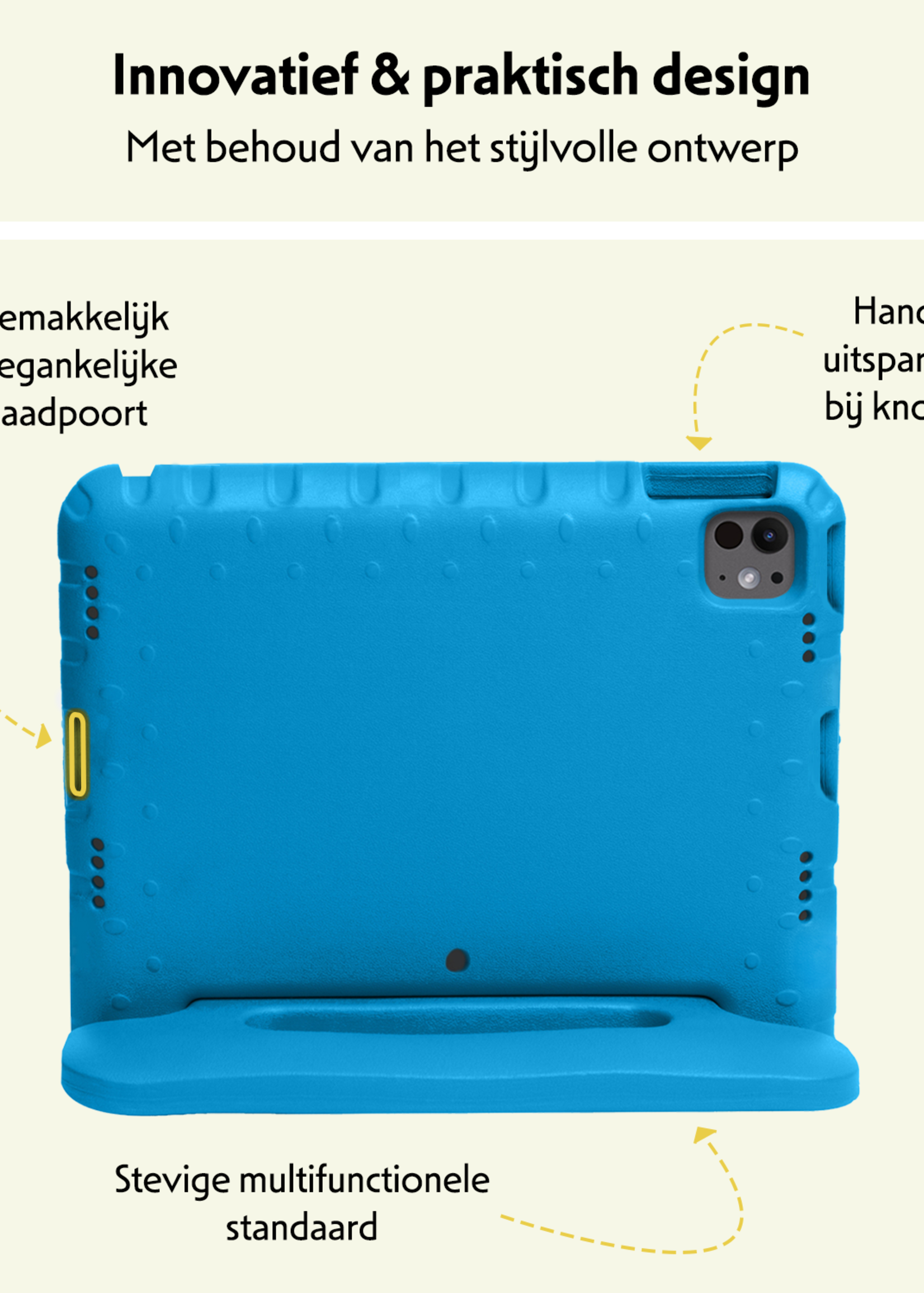 LUQ iPad Pro 12,9 inch 2018 Hoes Kinder Hoesje Kids Case Cover Kids Proof Met Screenprotector - iPad Pro 12,9 inch 2018 Kinder Hoes - Licht Blauw