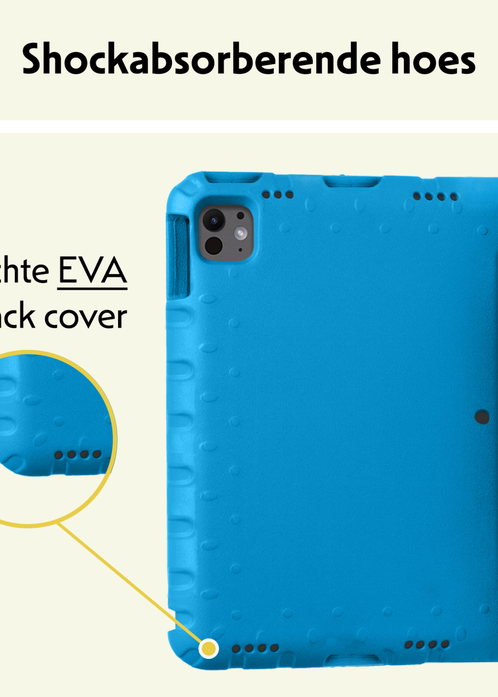 LUQ iPad Pro 12,9 inch 2018 Hoes Kinder Hoesje Kids Case Cover Kids Proof Met Screenprotector - iPad Pro 12,9 inch 2018 Kinder Hoes - Licht Blauw