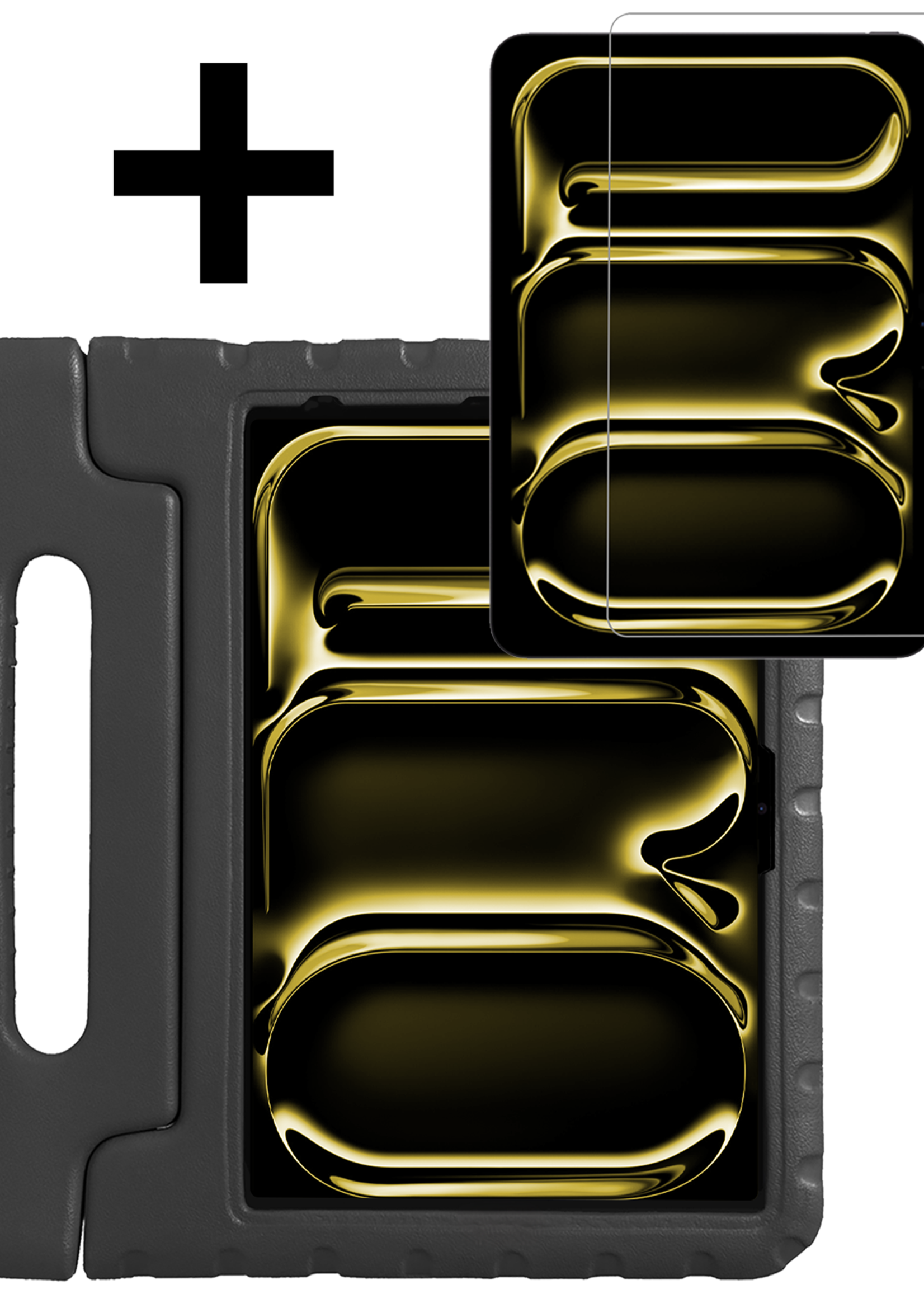 LUQ iPad Pro 12,9 inch 2018 Hoes Kinder Hoesje Kids Case Cover Kids Proof Met Screenprotector - iPad Pro 12,9 inch 2018 Kinder Hoes - Zwart