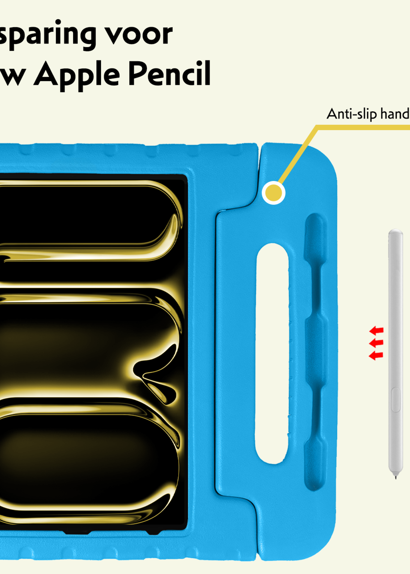 LUQ iPad Pro 12,9 inch 2018 Hoes Kinder Hoesje Kids Case Cover Kids Proof Met 2x Screenprotector - iPad Pro 12,9 inch 2018 Kinder Hoes - Licht Blauw