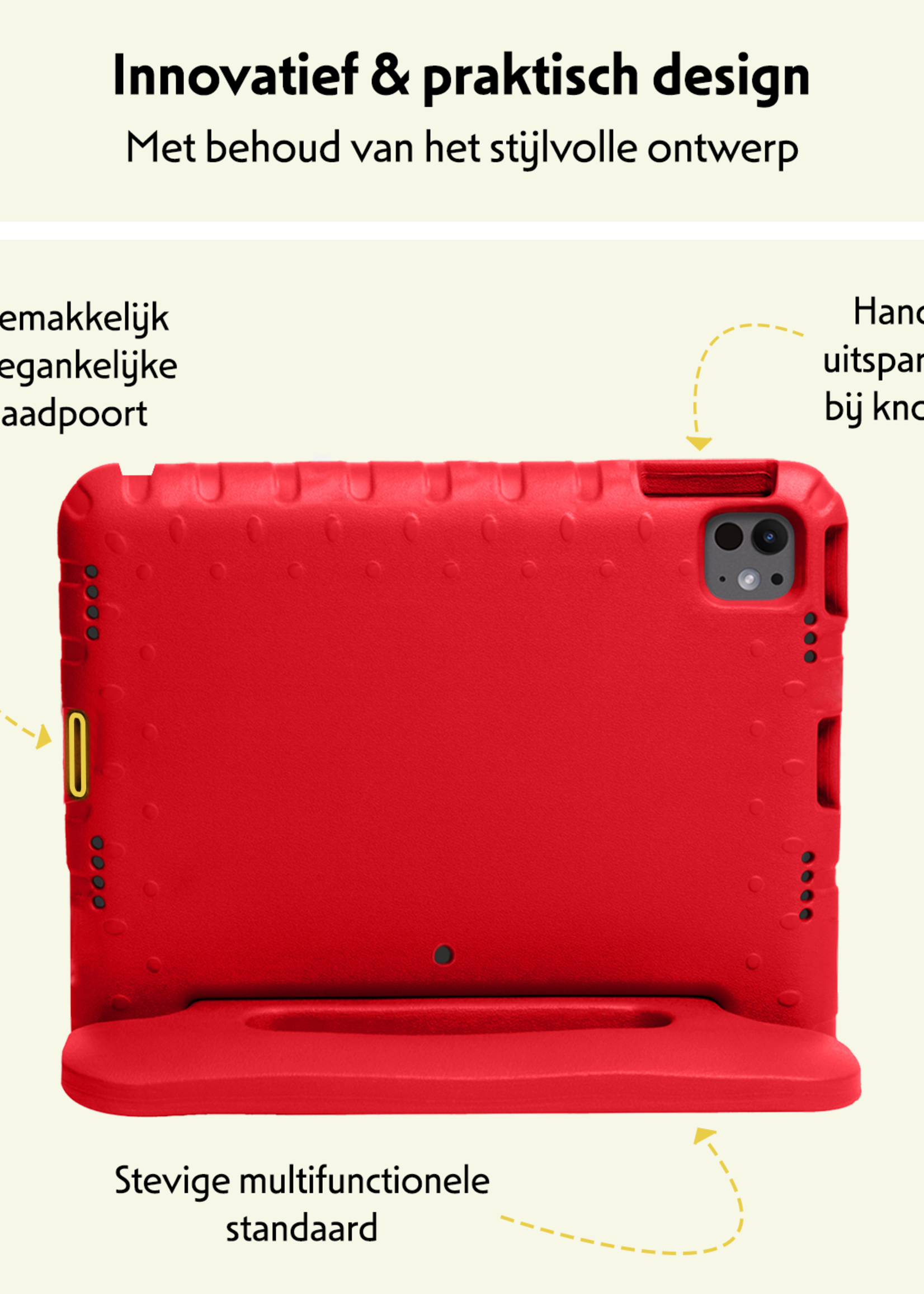 LUQ iPad Pro 12,9 inch 2020 Hoes Kinder Hoesje Kids Case Cover Kids Proof - iPad Pro 12,9 inch 2020 Kinder Hoes - Rood