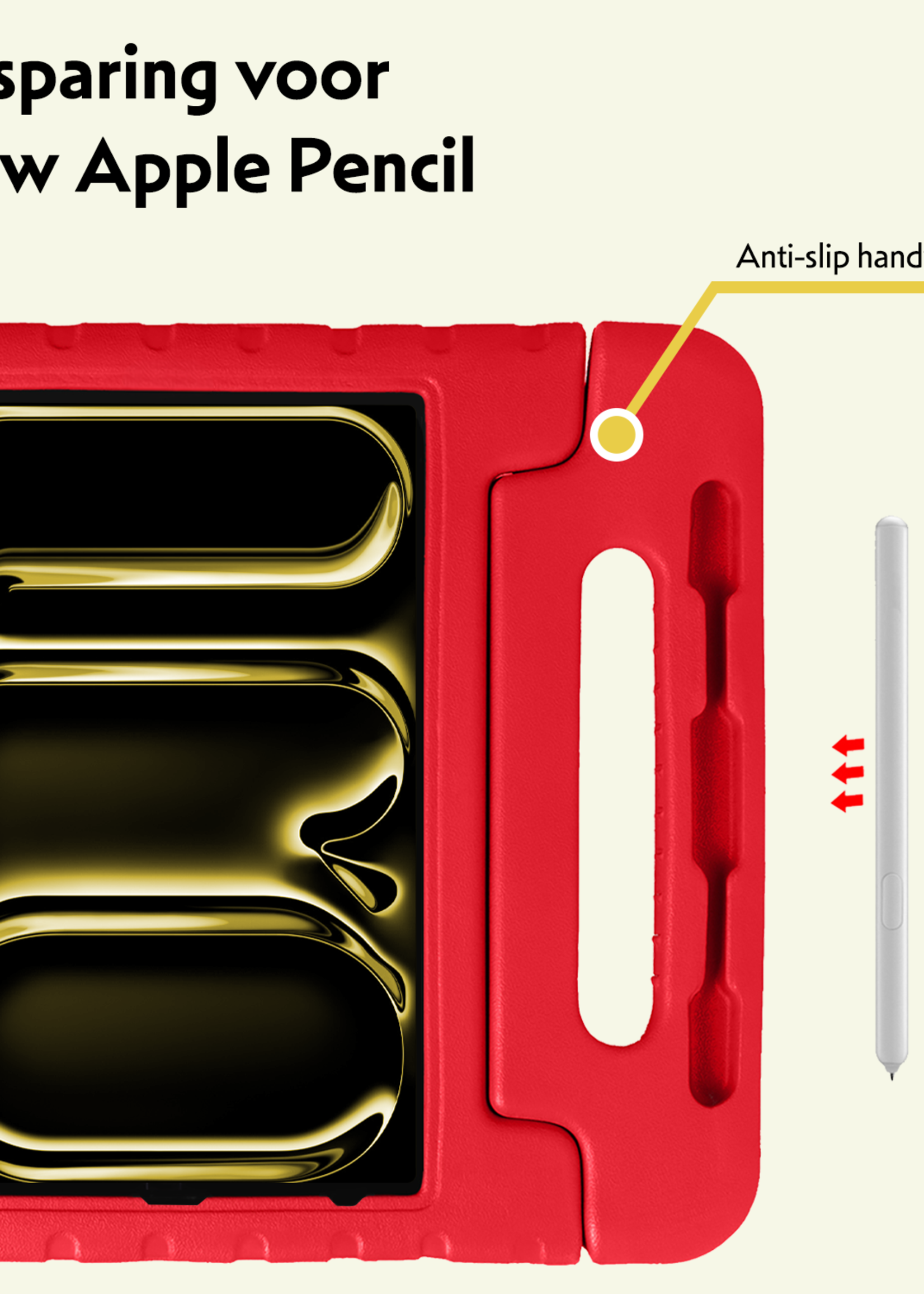 LUQ iPad Pro 12,9 inch 2020 Hoes Kinder Hoesje Kids Case Cover Kids Proof - iPad Pro 12,9 inch 2020 Kinder Hoes - Rood