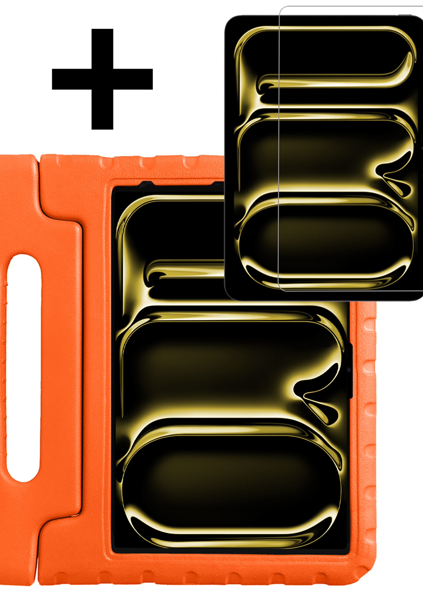 LUQ iPad Pro 12,9 inch 2020 Hoes Kinder Hoesje Kids Case Cover Kids Proof Met Screenprotector - iPad Pro 12,9 inch 2020 Kinder Hoes - Oranje