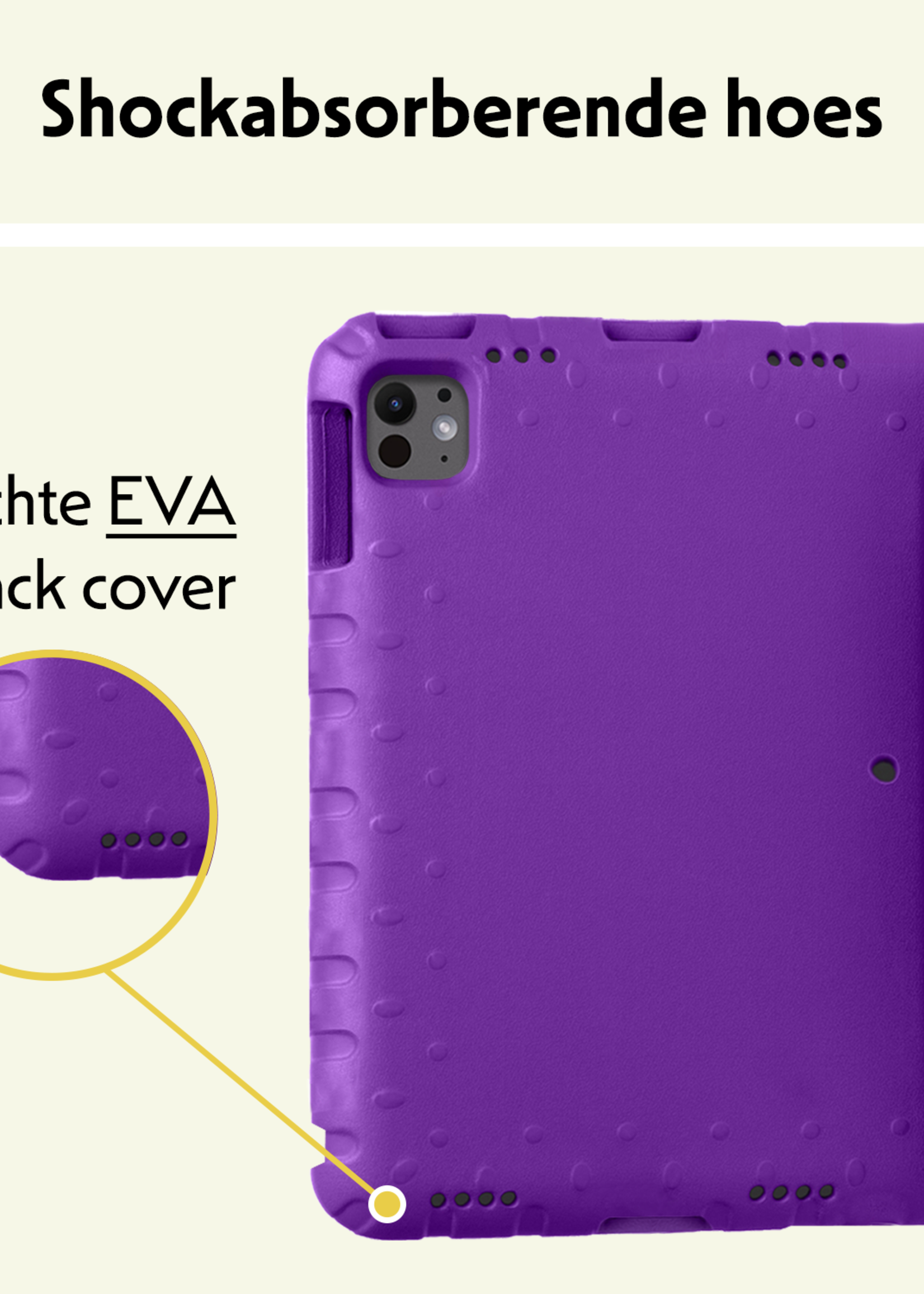 LUQ iPad Pro 12,9 inch 2020 Hoes Kinder Hoesje Kids Case Cover Kids Proof Met Screenprotector - iPad Pro 12,9 inch 2020 Kinder Hoes - Paars