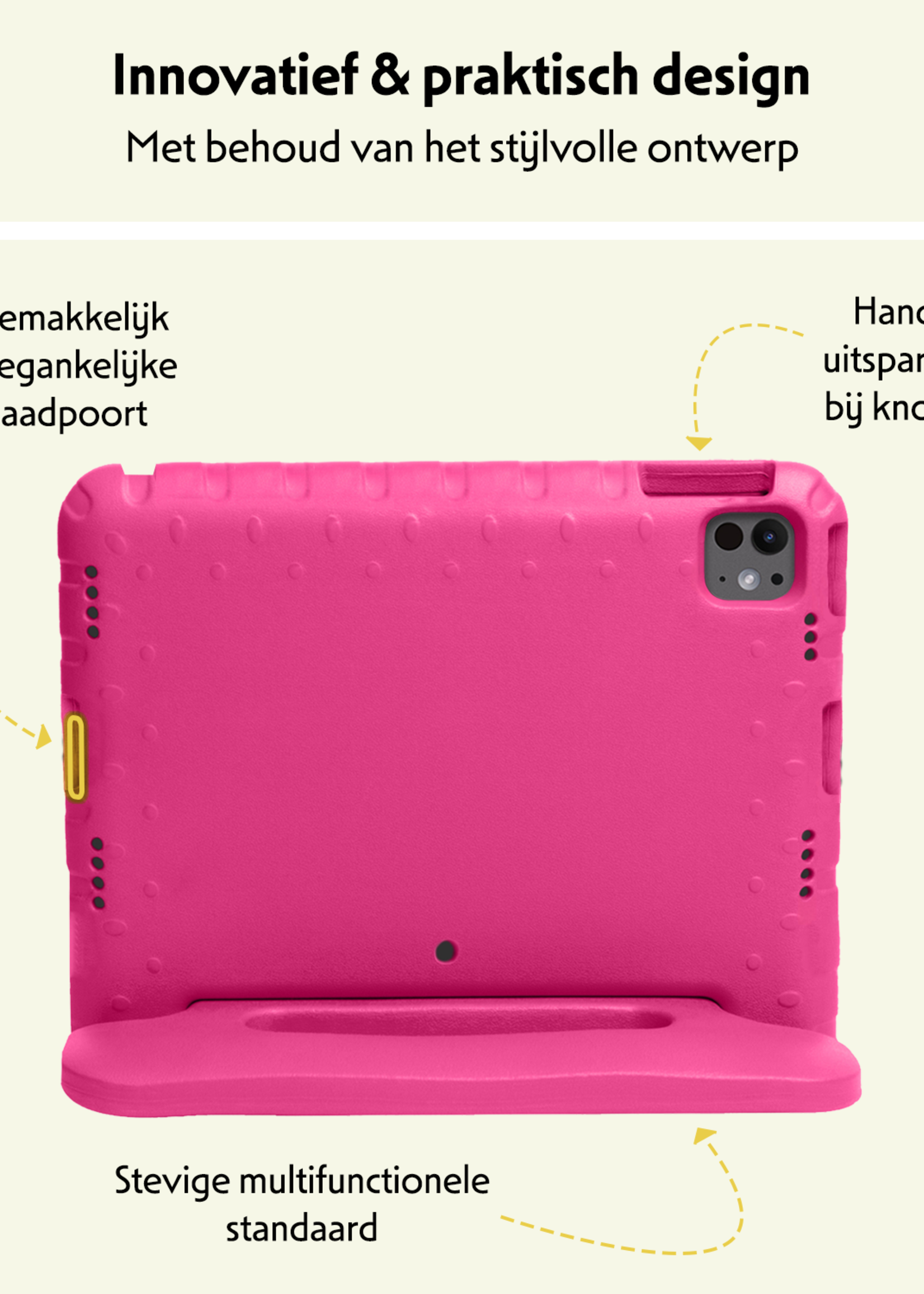 LUQ iPad Pro 12,9 inch 2020 Hoes Kinder Hoesje Kids Case Cover Kids Proof Met Screenprotector - iPad Pro 12,9 inch 2020 Kinder Hoes - Roze