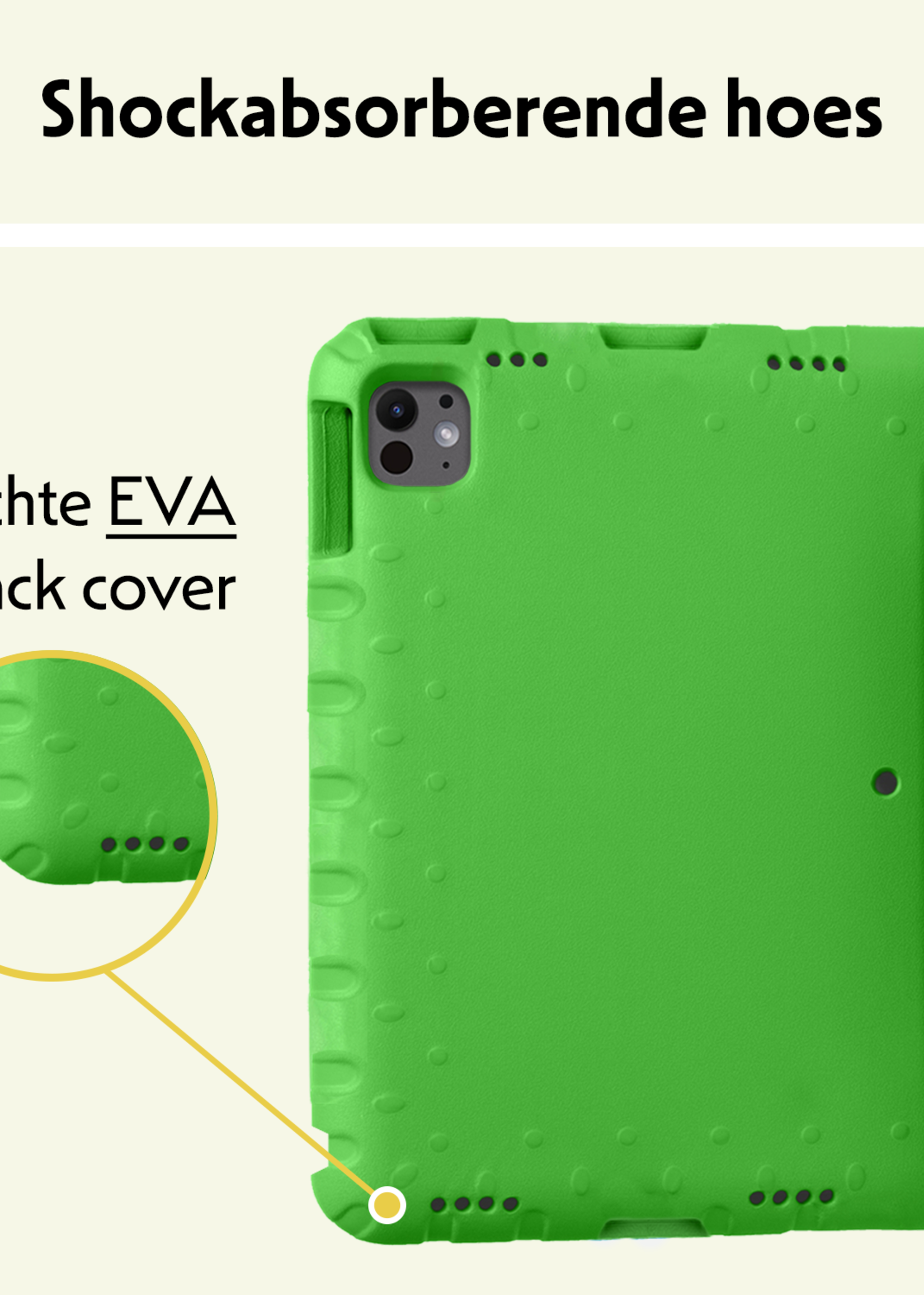 LUQ iPad Pro 12,9 inch 2021 Hoes Kinder Hoesje Kids Case Cover Kids Proof Met Screenprotector - iPad Pro 12,9 inch 2021 Kinder Hoes - Groen