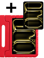 LUQ LUQ iPad Pro 2021 (12,9 inch) Kinderhoes Met Screenprotector - Rood