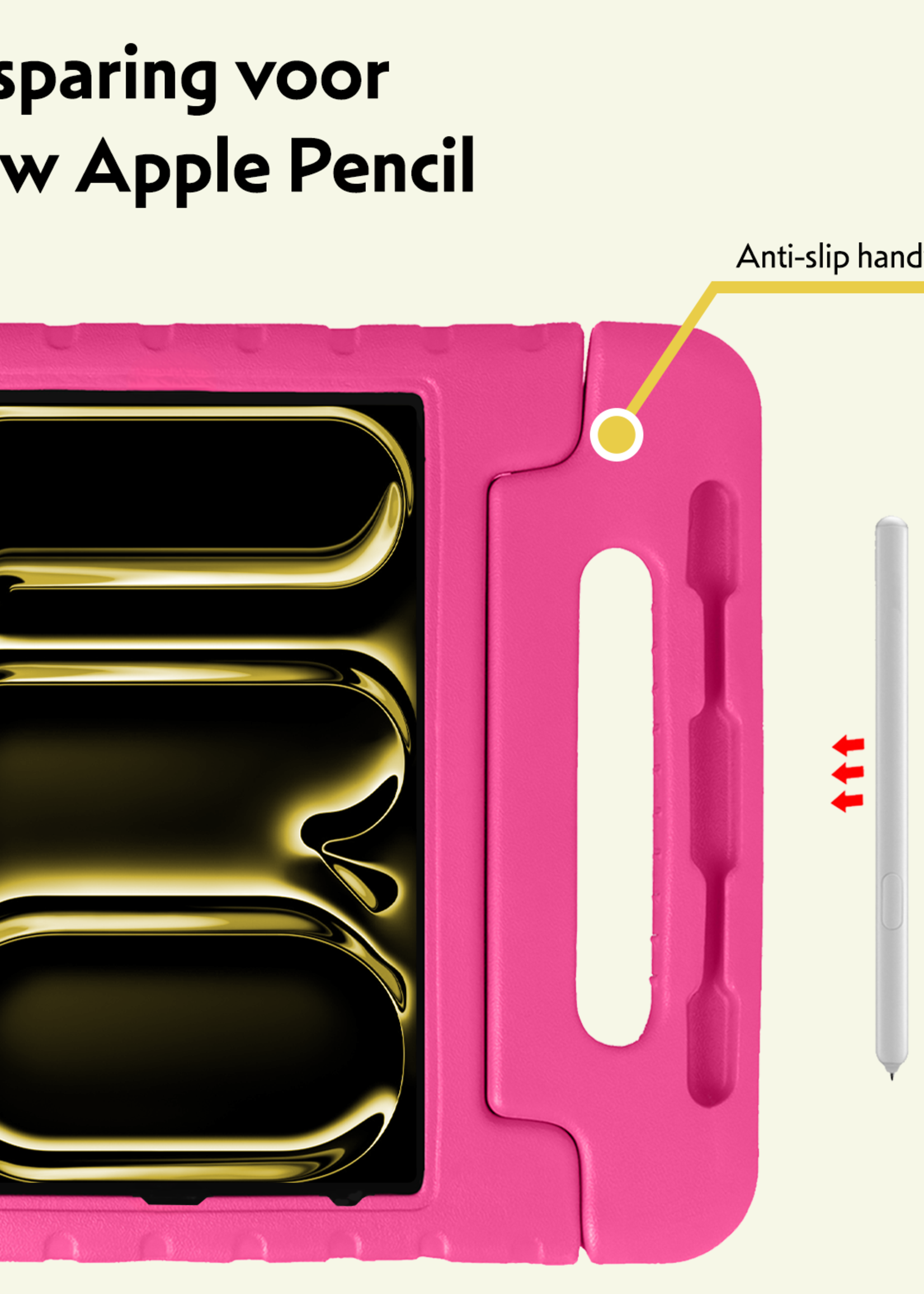 LUQ iPad Pro 12,9 inch 2021 Hoes Kinder Hoesje Kids Case Cover Kids Proof Met Screenprotector - iPad Pro 12,9 inch 2021 Kinder Hoes - Roze