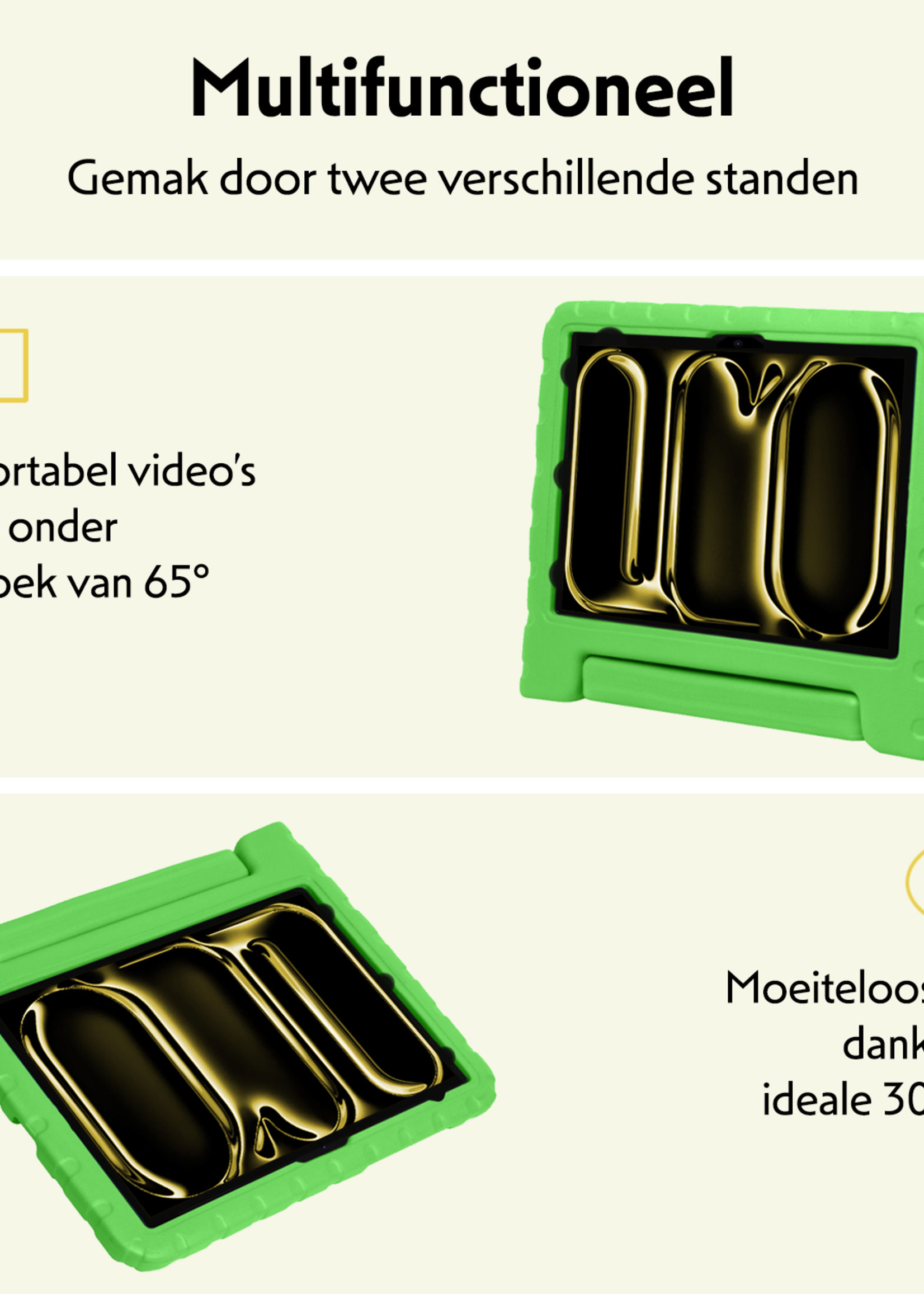 LUQ iPad Pro 12,9 inch 2022 Hoes Kinder Hoesje Kids Case Cover Kids Proof Met Screenprotector - iPad Pro 12,9 inch 2022 Kinder Hoes - Groen