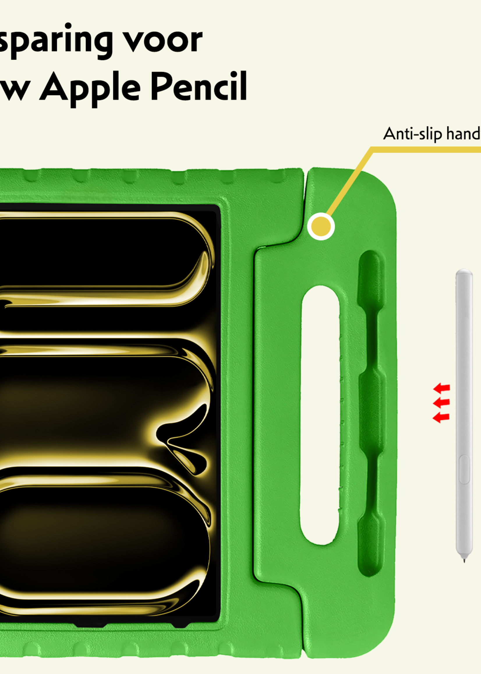 LUQ iPad Pro 12,9 inch 2022 Hoes Kinder Hoesje Kids Case Cover Kids Proof Met 2x Screenprotector - iPad Pro 12,9 inch 2022 Kinder Hoes - Groen