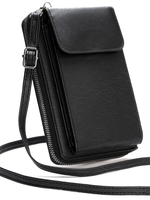 LUQ LUQ Telefoontasje Patroon met Flap - Zwart