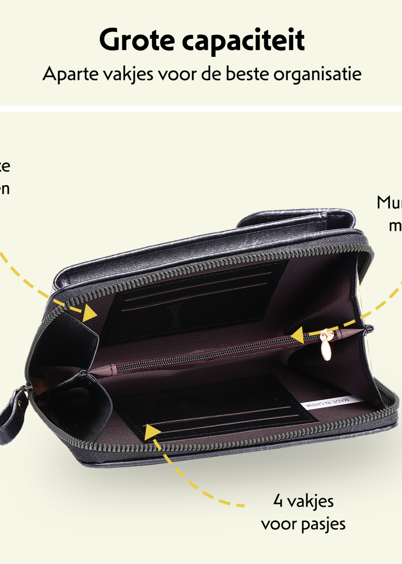 LUQ Crossbodytassen Dames Telefoontasjes - Kunstlederen Telefoontasje Dames Crossbody Schoudertas - Zwart