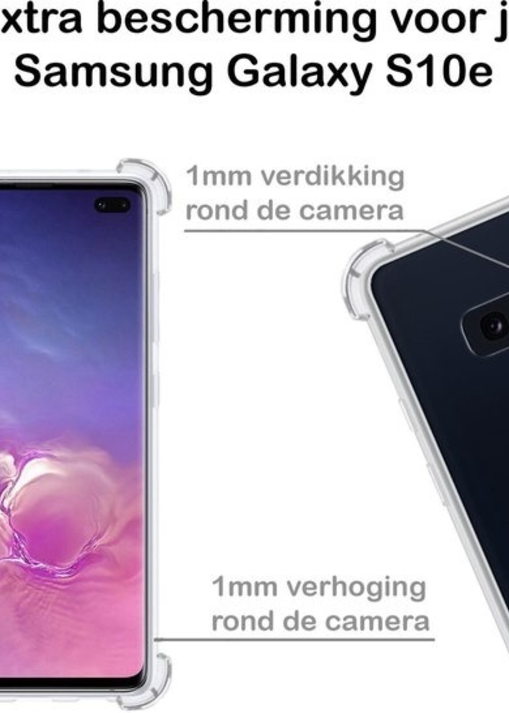 LUQ LUQ Samsung Galaxy S10e Hoesje Shockproof Siliconen Hoes - Transparant