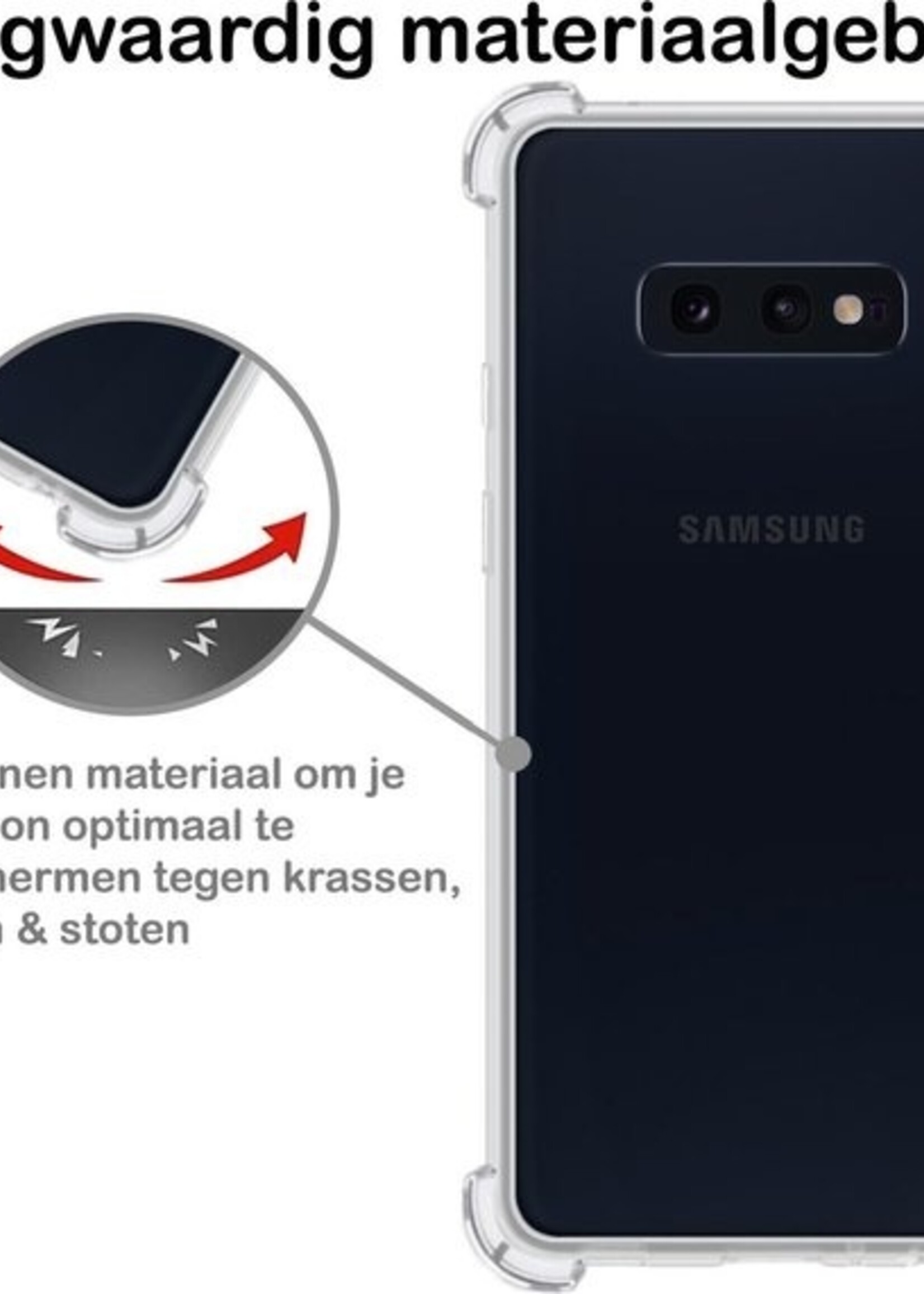 LUQ LUQ Samsung Galaxy S10e Hoesje Shockproof Siliconen Hoes - Transparant