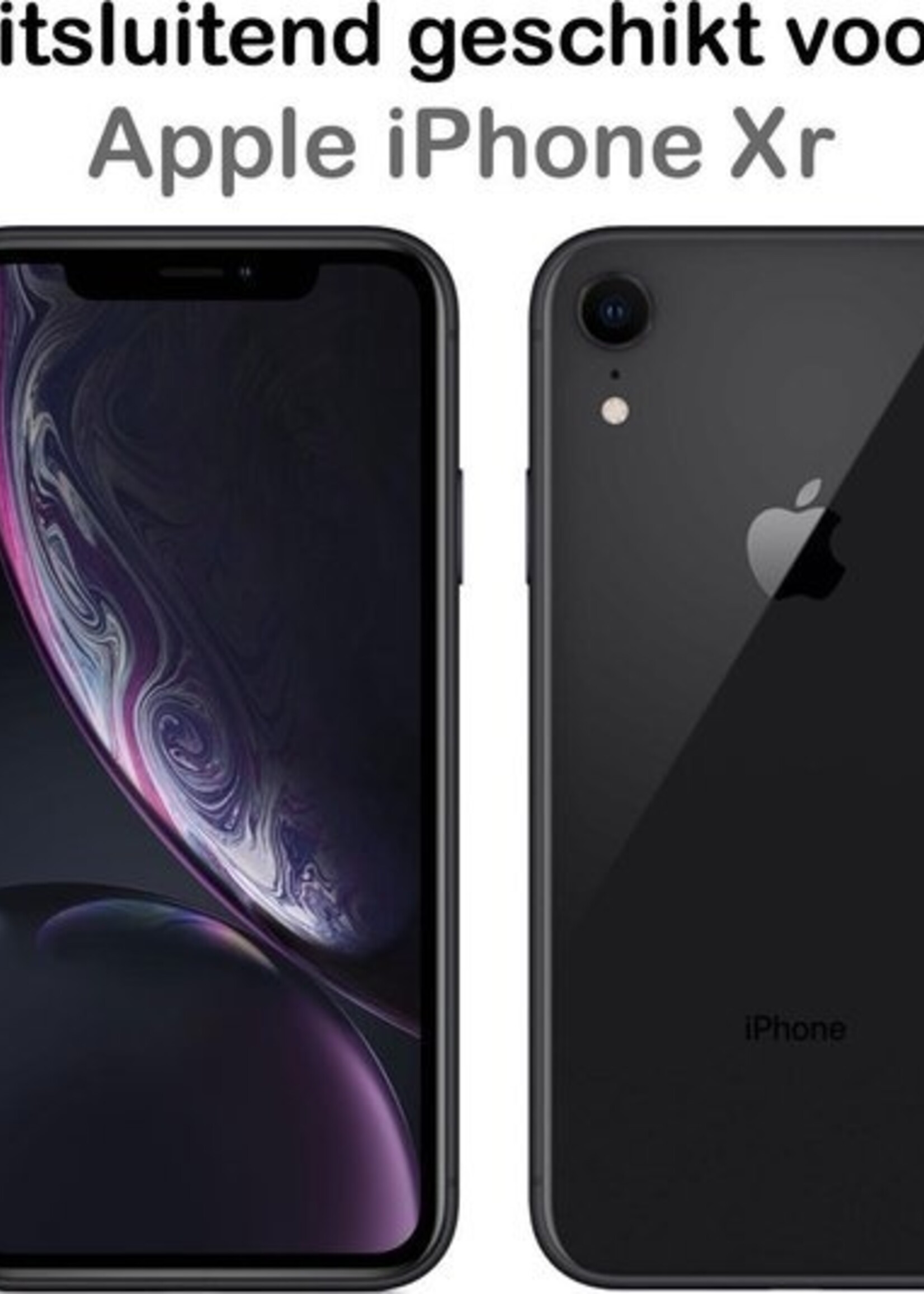 LUQ LUQ iPhone XR Hoesje Shockproof Siliconen Hoes Met Screenprotector - Transparant