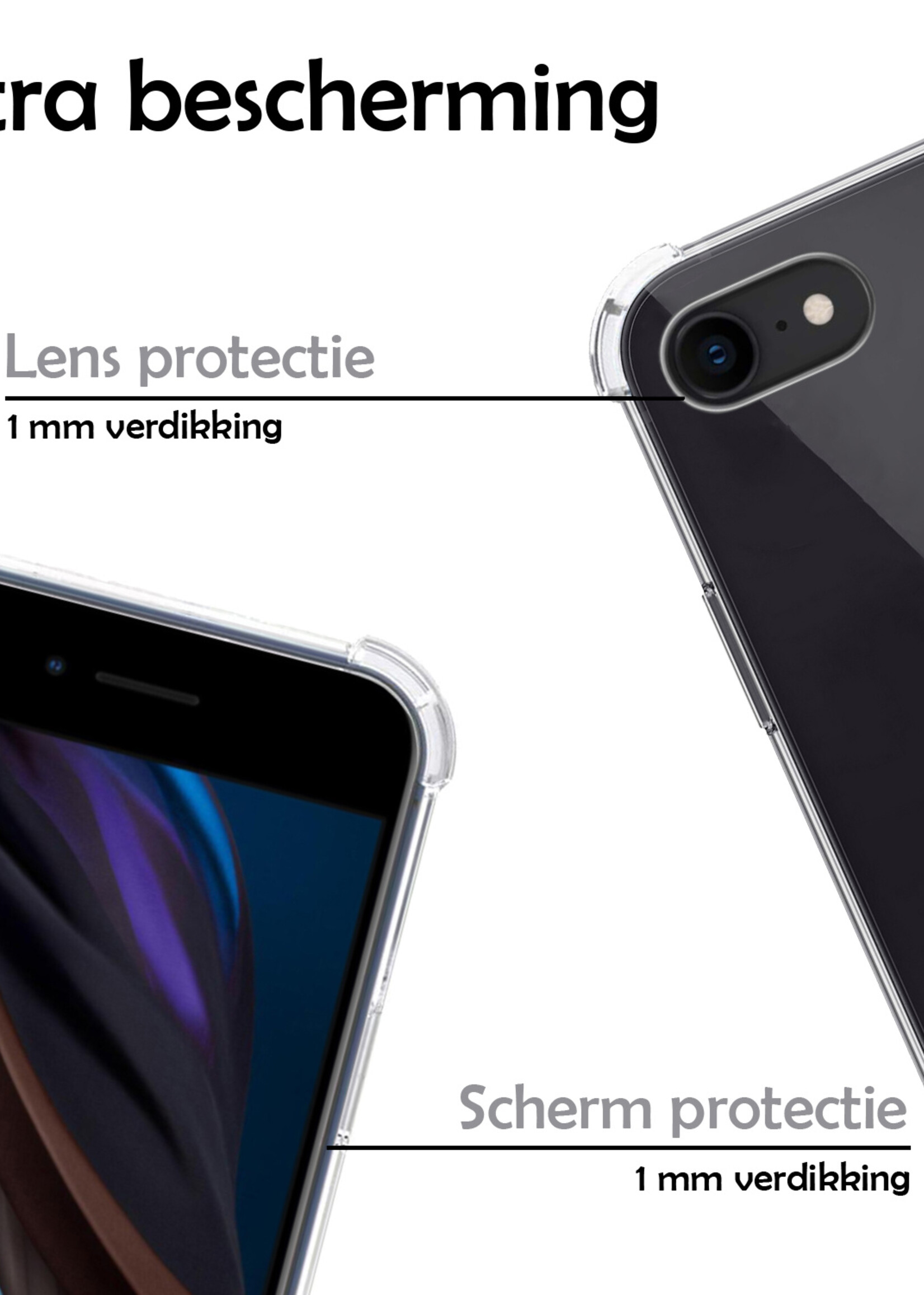 LUQ LUQ iPhone 7/8/SE 2020/2022 Hoesje Shockproof Siliconen Hoes - Transparant