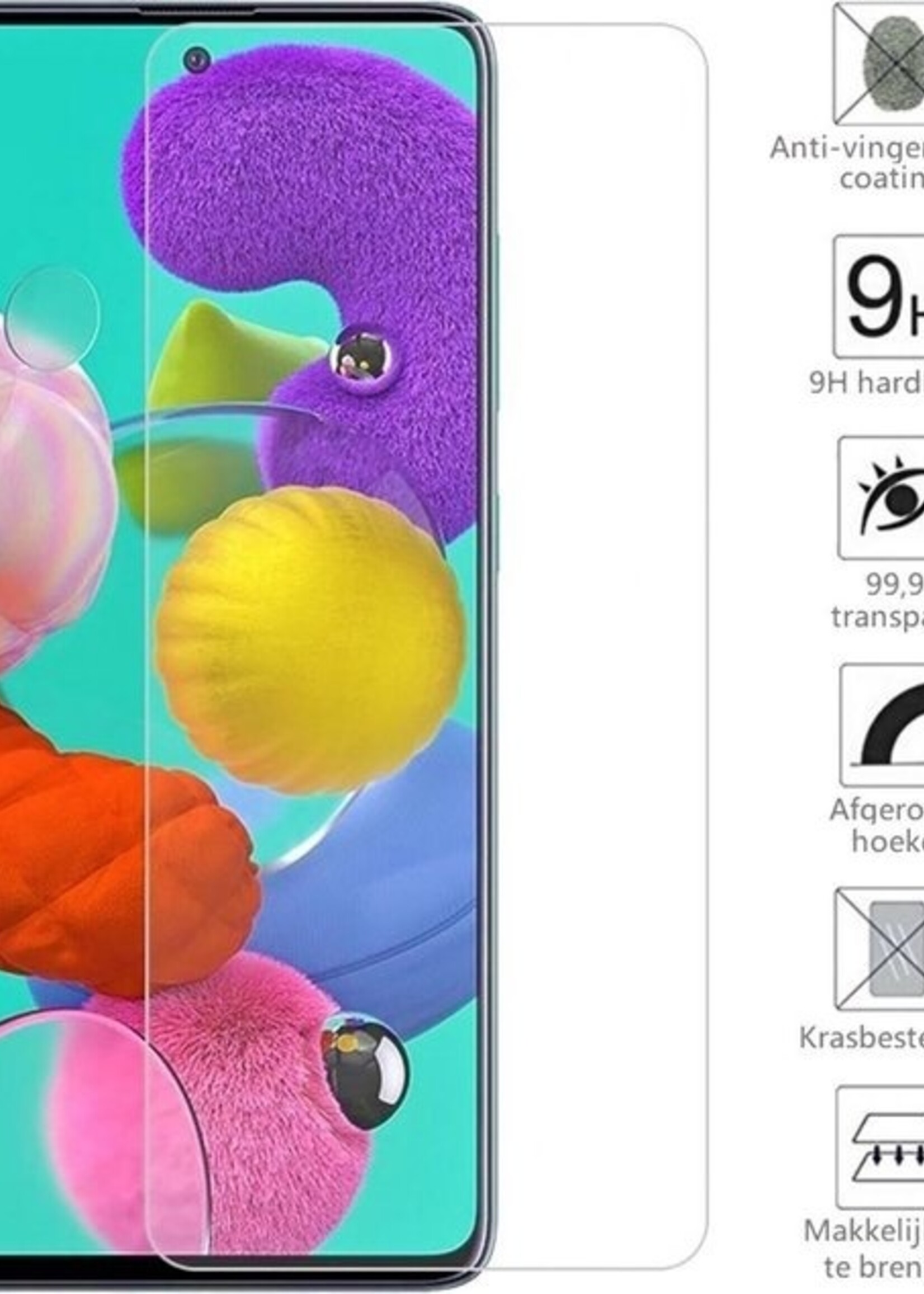 LUQ LUQ Samsung Galaxy A51 Hoesje Shockproof Siliconen Hoes Met Screenprotector