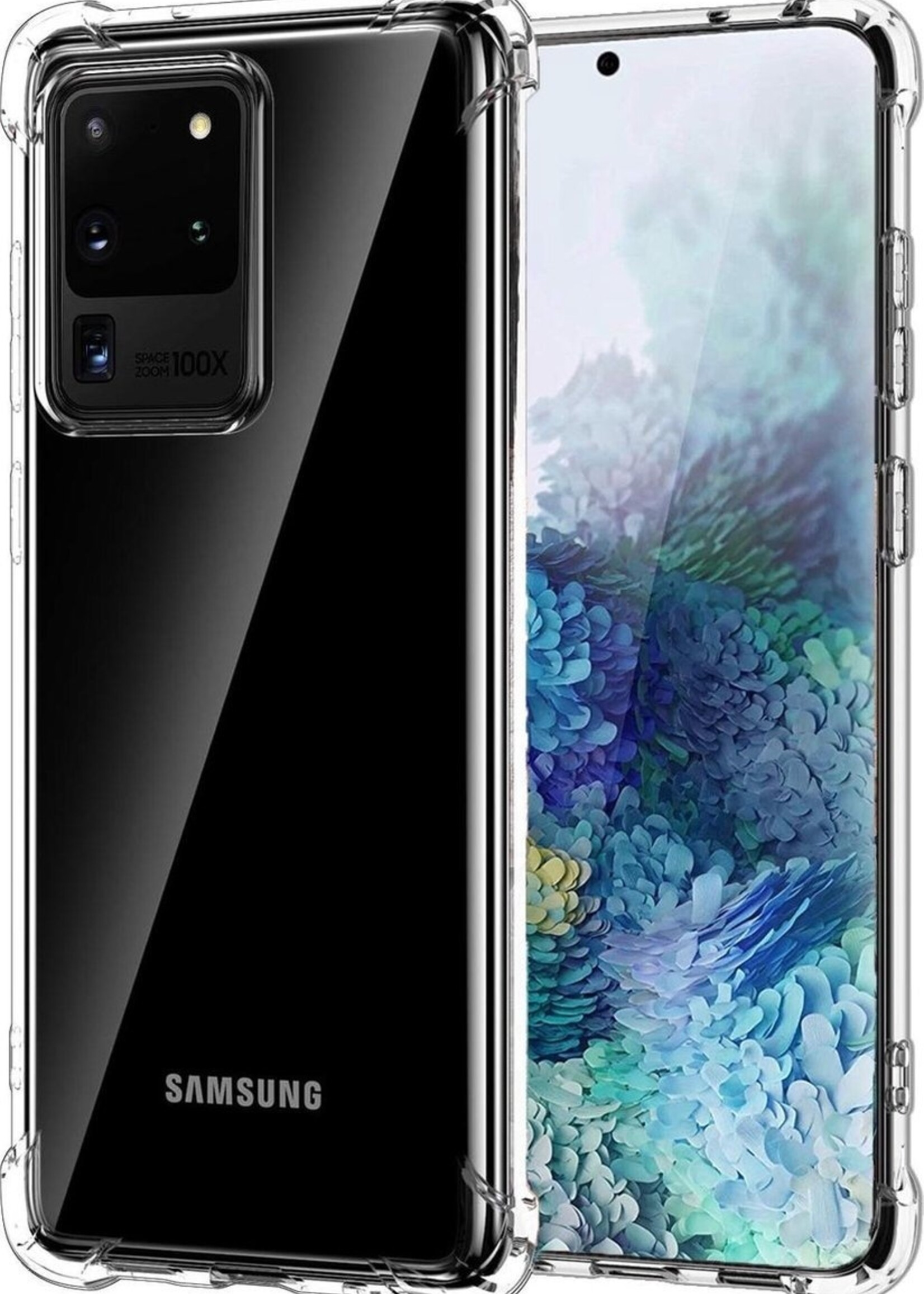 LUQ LUQ Samsung Galaxy S20 Ultra Hoesje Shockproof Siliconen Hoes - Transparant