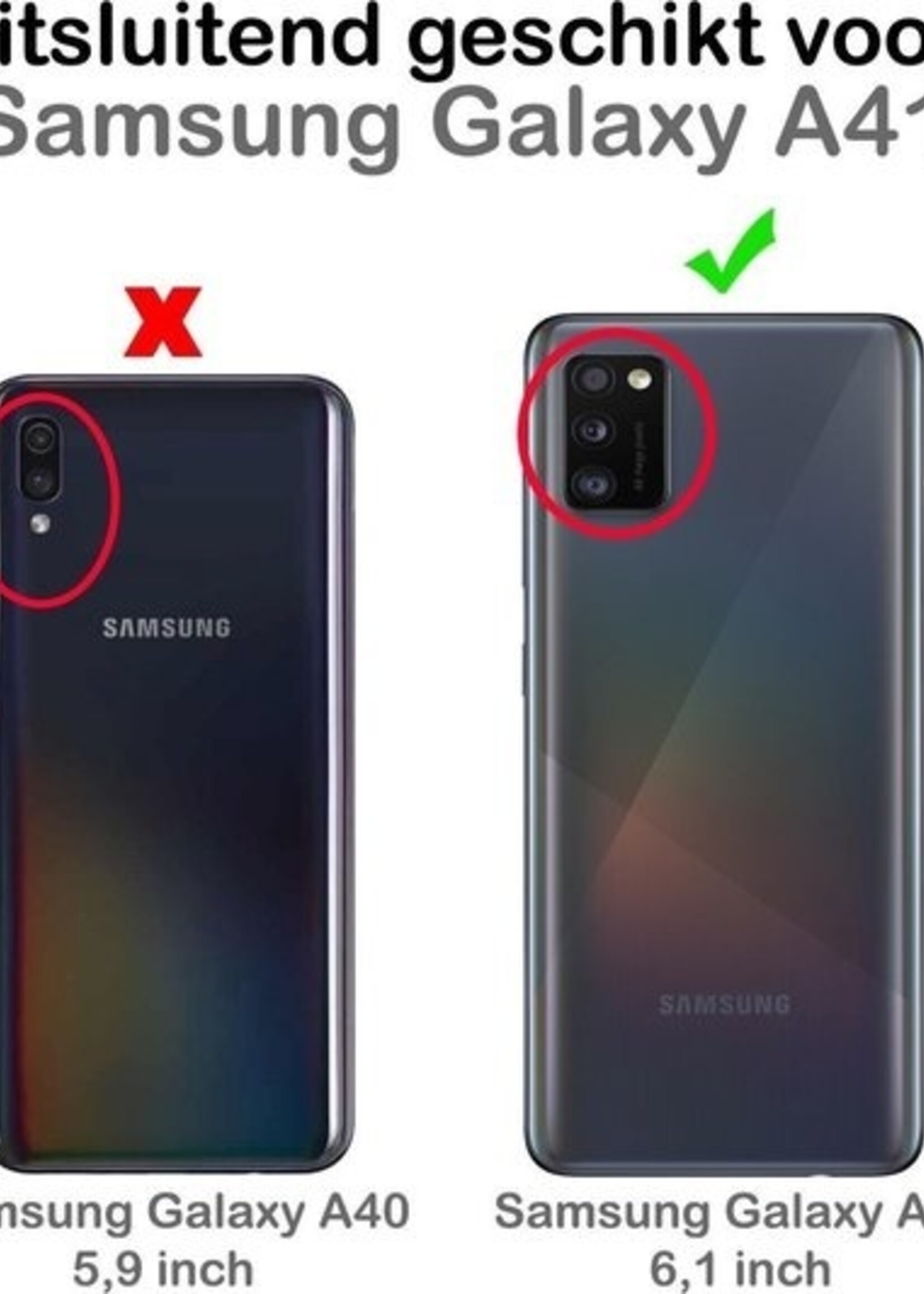 LUQ LUQ Samsung Galaxy A41 Hoesje Shockproof Siliconen Hoes Met 2x Screenprotector