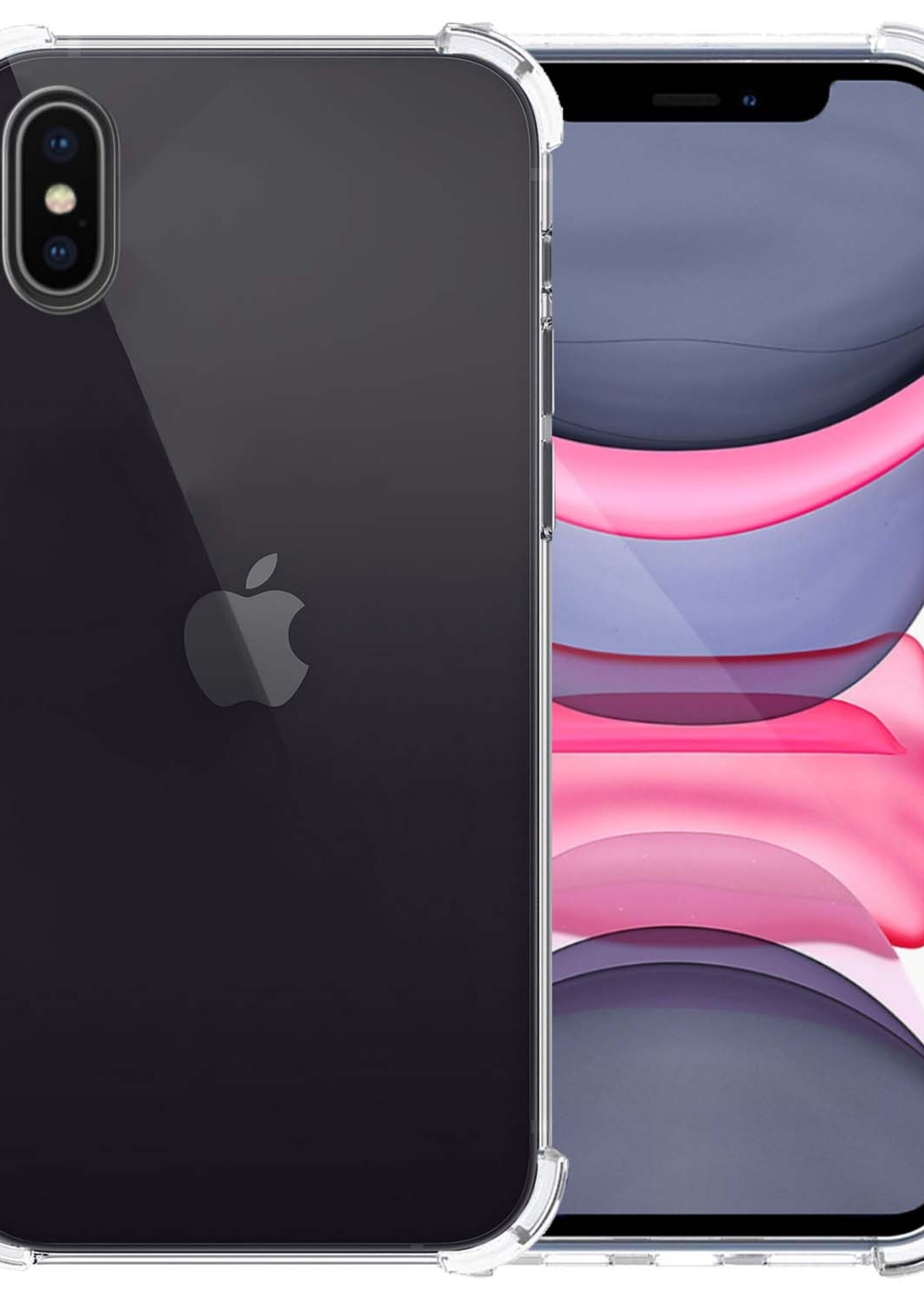 LUQ LUQ iPhone X/Xs Hoesje Shockproof Siliconen Hoes - Transparant