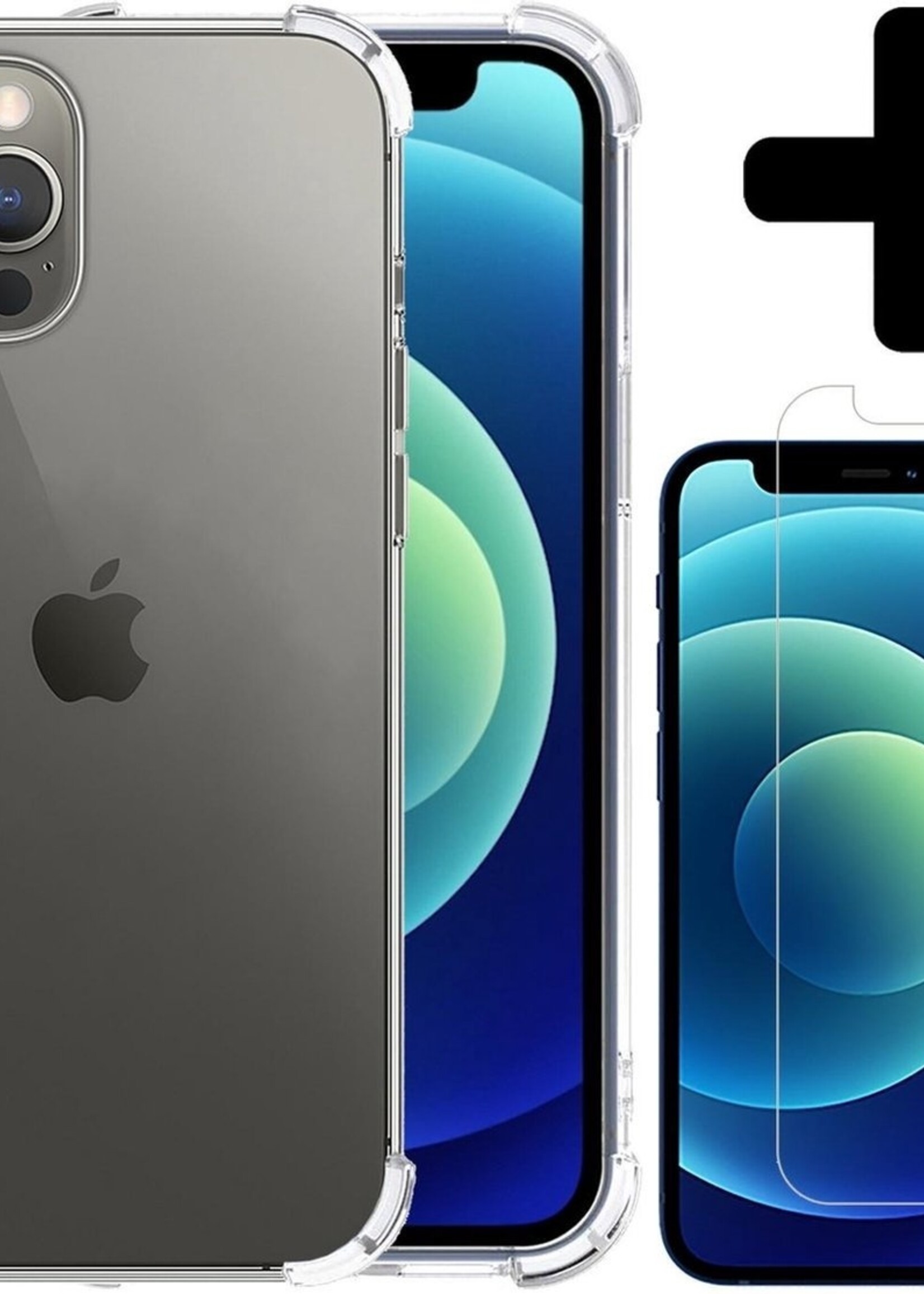 LUQ LUQ iPhone 12 Pro Max Hoesje Shockproof Siliconen Hoes Met Screenprotector