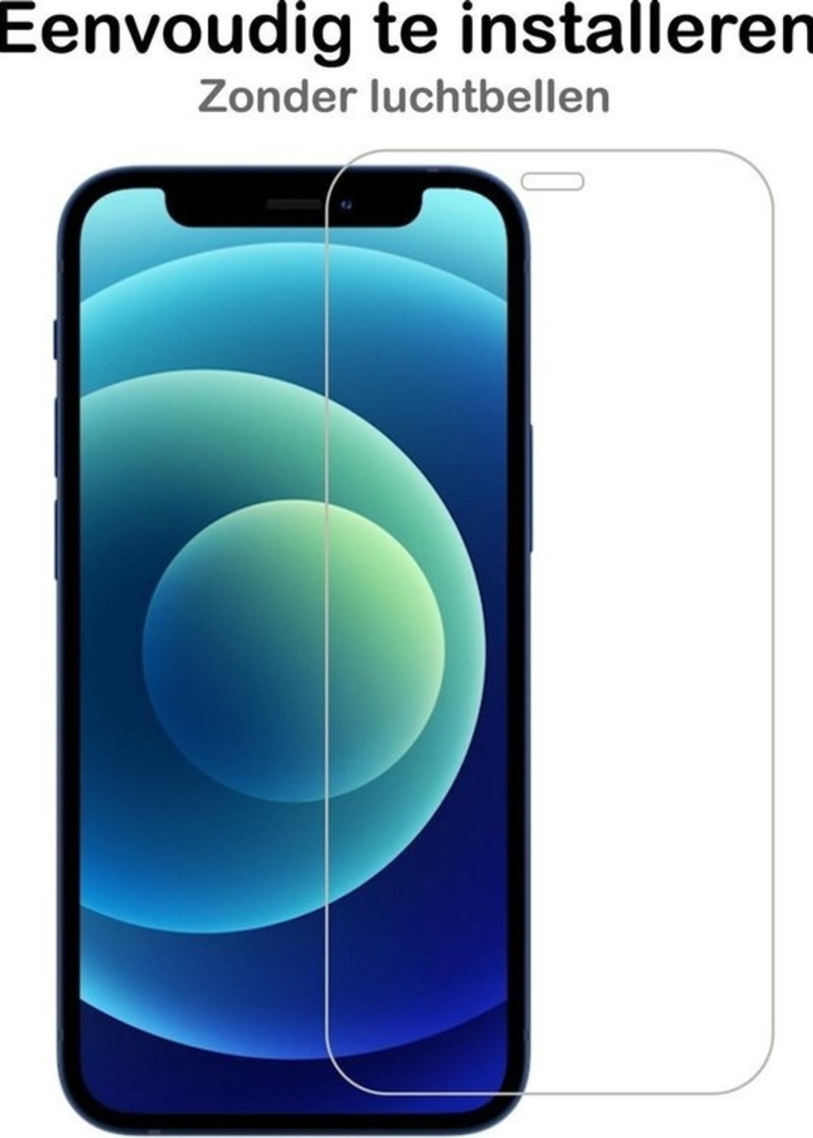 LUQ LUQ iPhone 12 Hoesje Shockproof Siliconen Hoes Met Screenprotector Met Dichte Notch