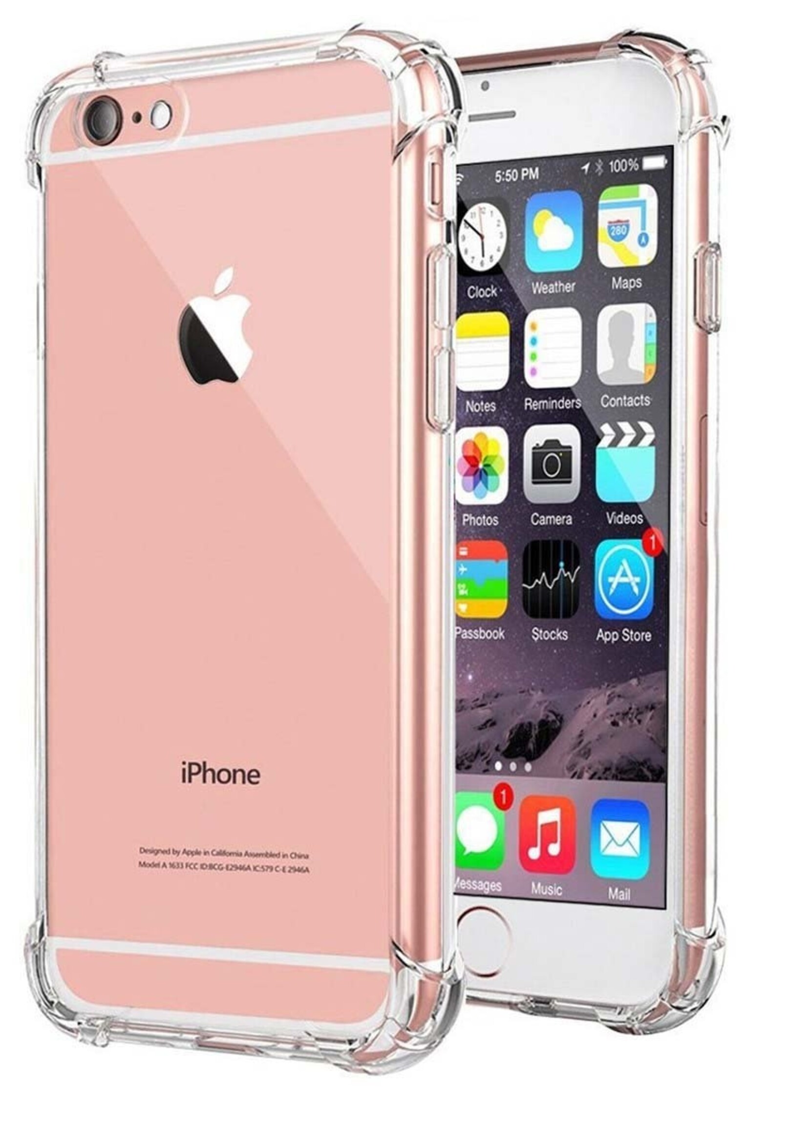 LUQ LUQ iPhone 6/6s Hoesje Shockproof Siliconen Hoes - Transparant