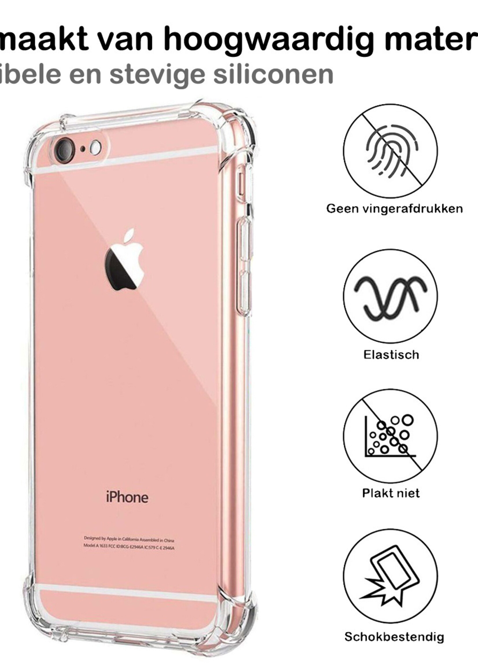 LUQ LUQ iPhone 6/6s Hoesje Shockproof Siliconen Hoes - Transparant