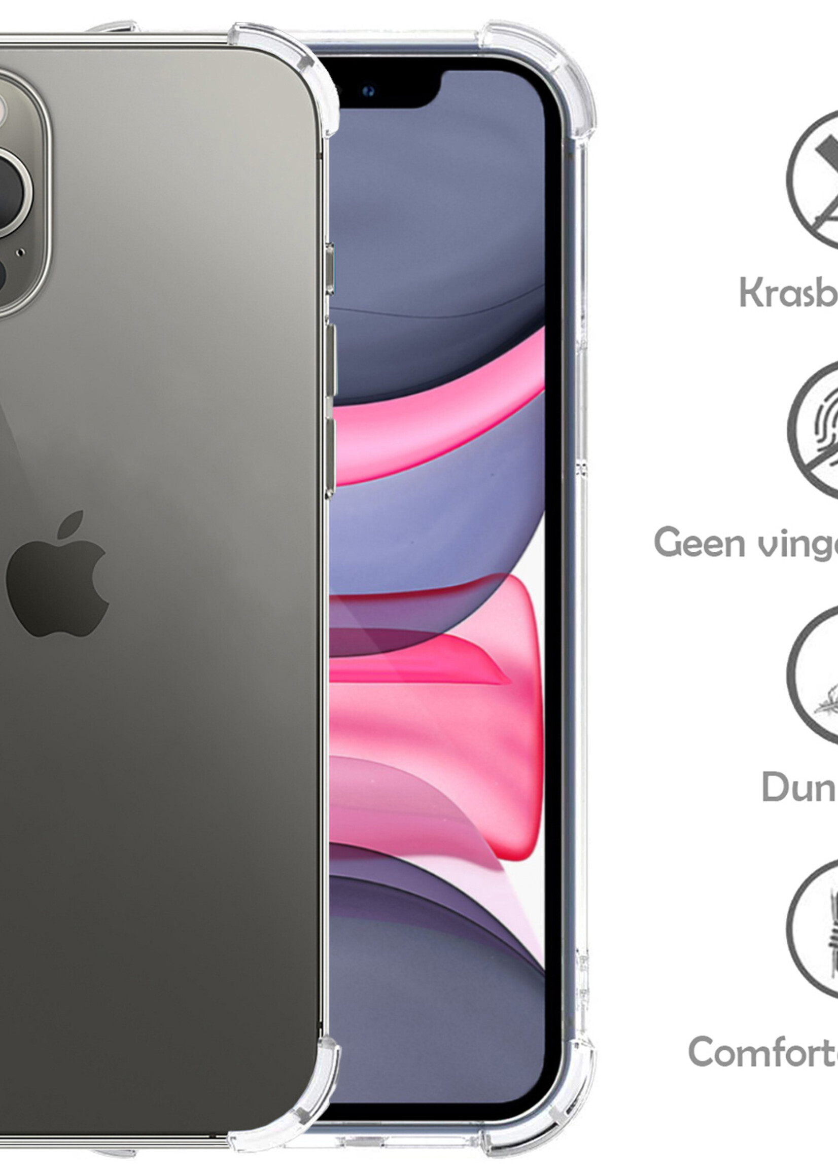 LUQ LUQ iPhone 11 Pro Hoesje Shockproof Siliconen Hoes Met 2x Screenprotector
