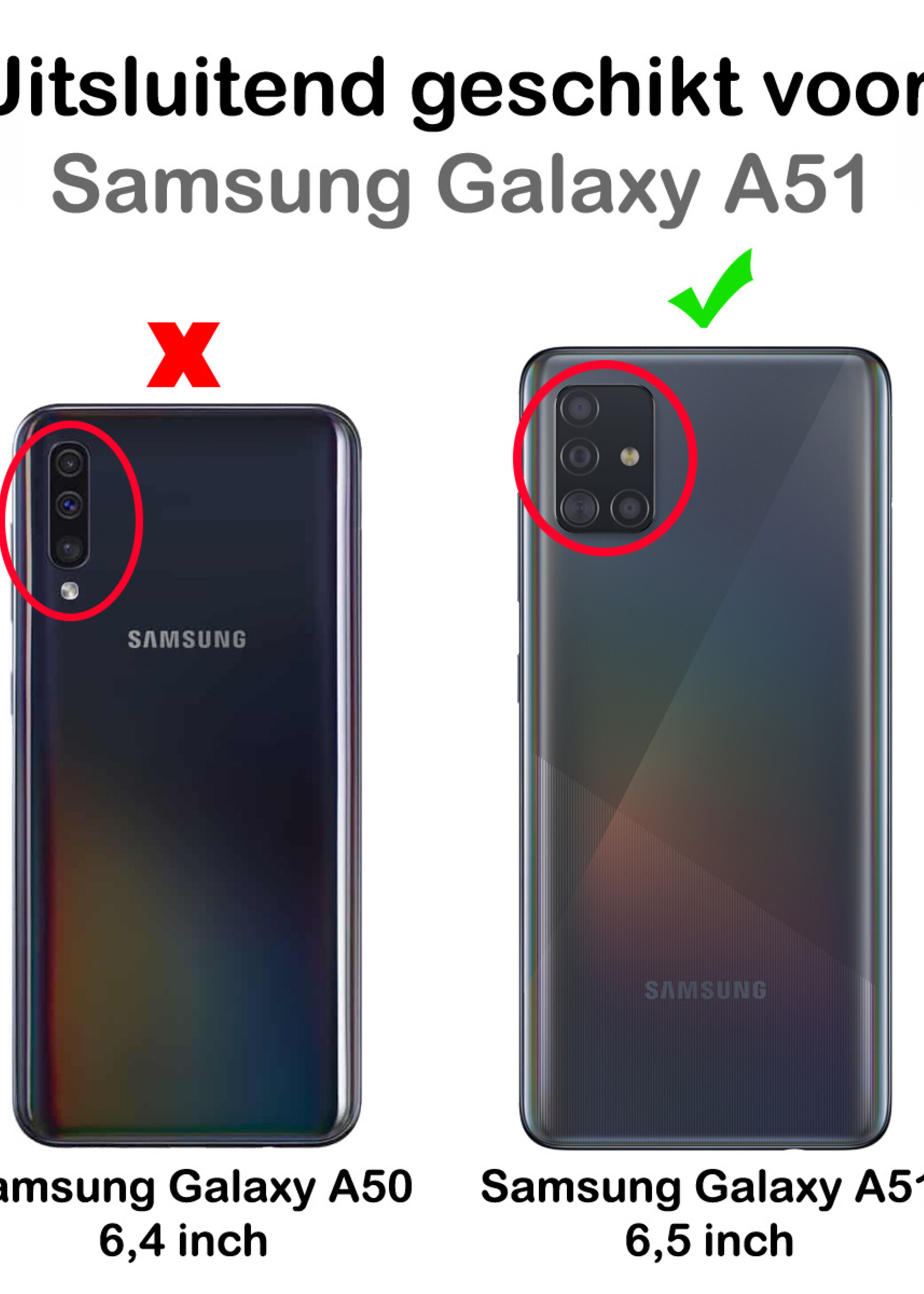 LUQ LUQ Samsung Galaxy A51 Hoesje Shockproof Siliconen Hoes Met 2x Screenprotector