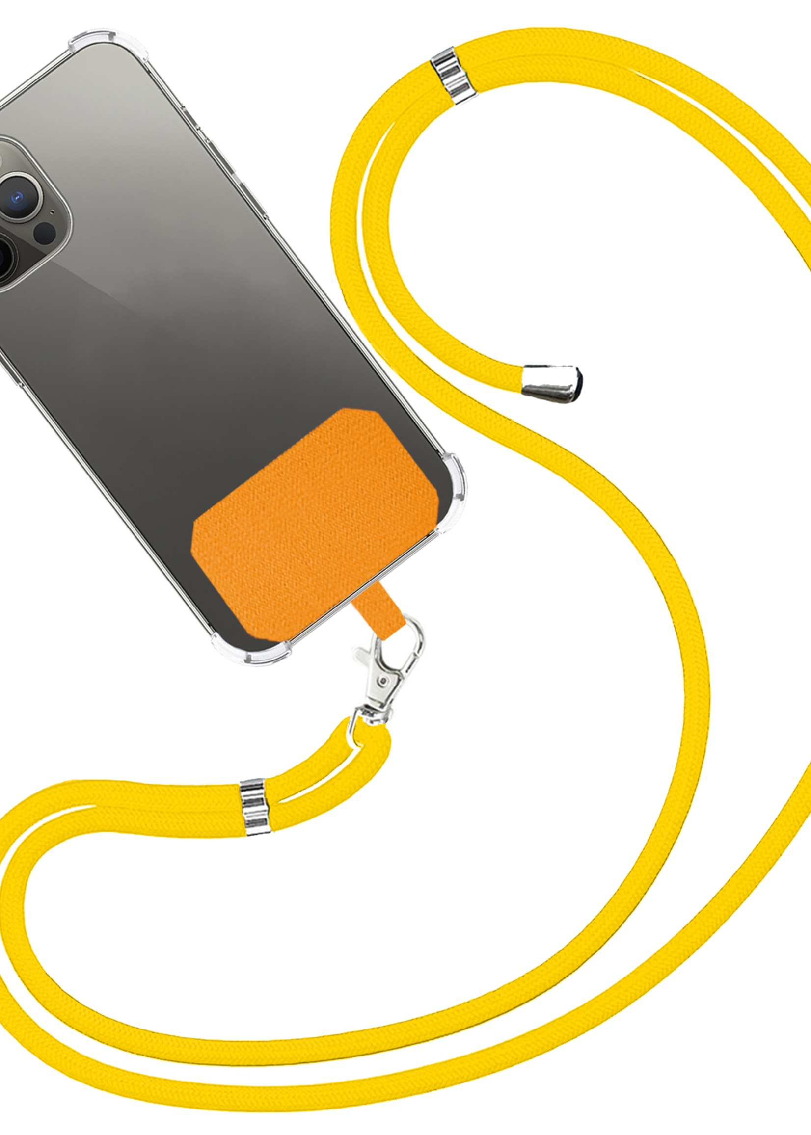 LUQ Telefoonkoord Universeel Telefoon Koord Telefoonketting Verstelbaar Telefoonkoorden 150 cm - Geel