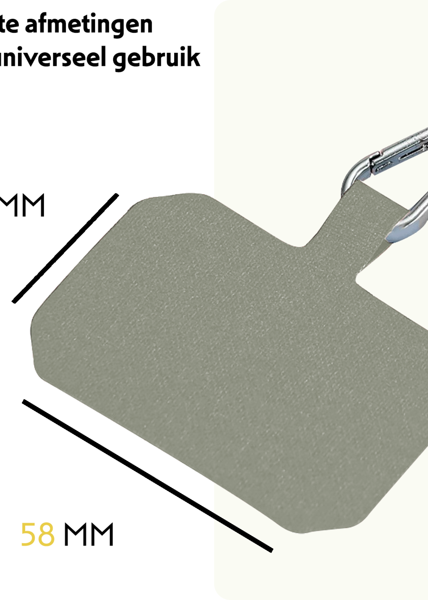 LUQ Telefoonkoord Universeel Telefoon Koord Telefoonketting Verstelbaar Telefoonkoorden 150 cm - Lichtgrijs