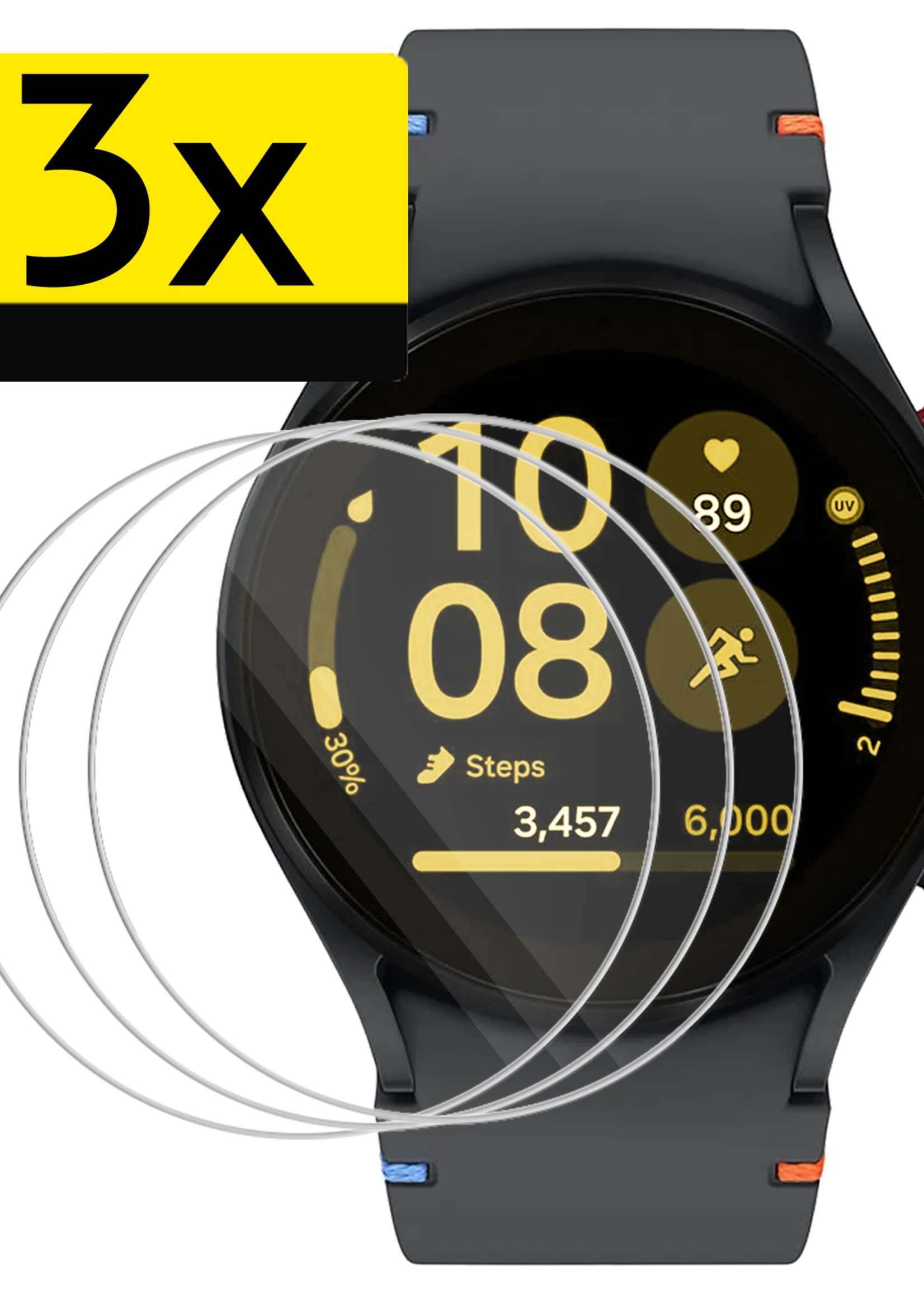 LUQ Screenprotector Geschikt voor Samsung Watch FE 40 mm Screenprotector Glas Gehard Screen Cover - Screen Protector Geschikt voor Samsung Galaxy Watch FE (40 mm) Screenprotector Tempered Glass - 3 PACK