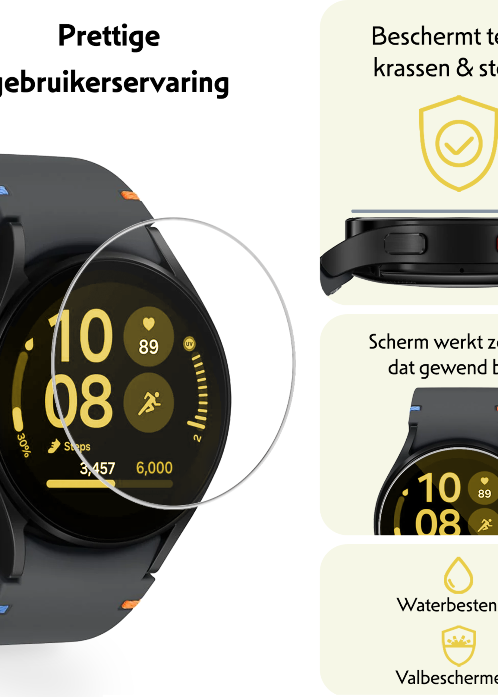 LUQ Screenprotector Geschikt voor Samsung Watch FE 40 mm Screenprotector Glas Gehard Screen Cover - Screen Protector Geschikt voor Samsung Galaxy Watch FE (40 mm) Screenprotector Tempered Glass - 3 PACK