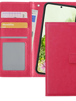 LUQ LUQ Samsung Galaxy S20 Hoesje Bookcase Uitneembaar - Donkerroze