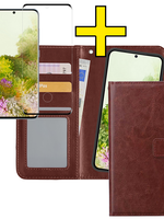 LUQ LUQ Samsung Galaxy S20 Hoesje Bookcase Uitneembaar Met Screenprotector - Bruin