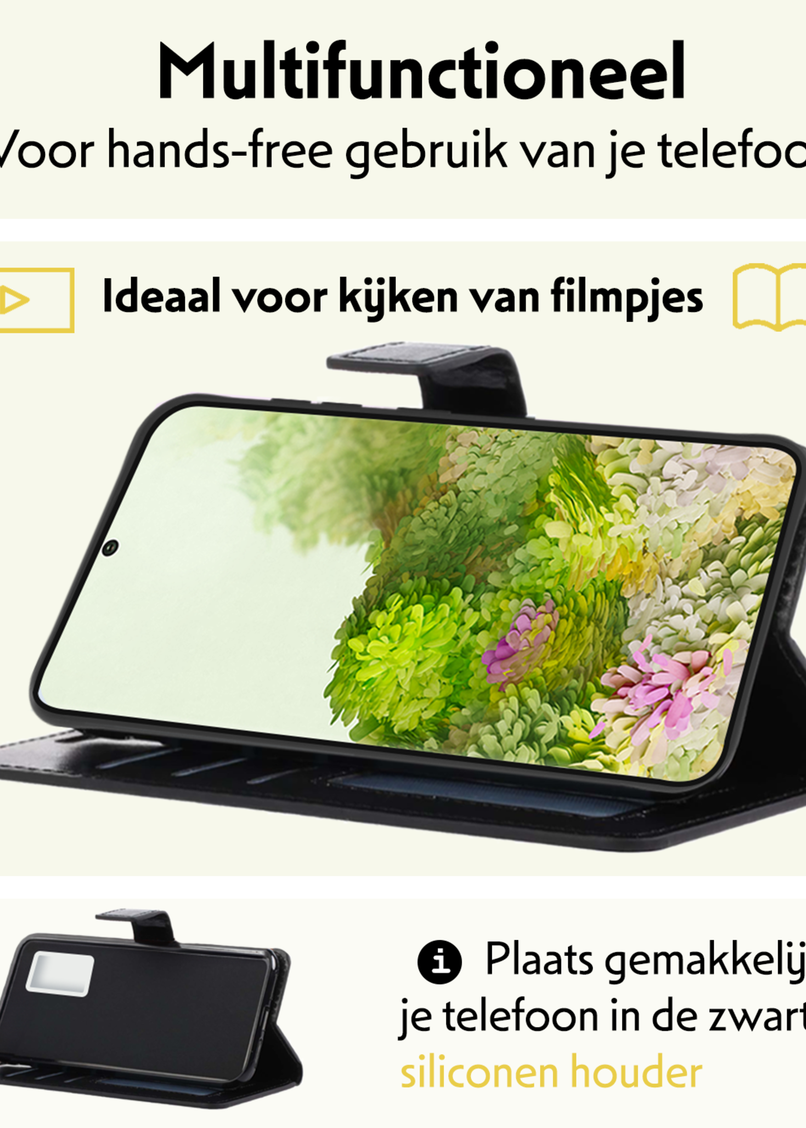 LUQ Hoesje Geschikt voor <model> Hoesje Case Uitneembare Bookcase 2-in-1 Hoes Met Screenprotector - Hoes Geschikt voor <model2> Hoes Wallet Case Met Pasjeshouder Hoesje - <color>