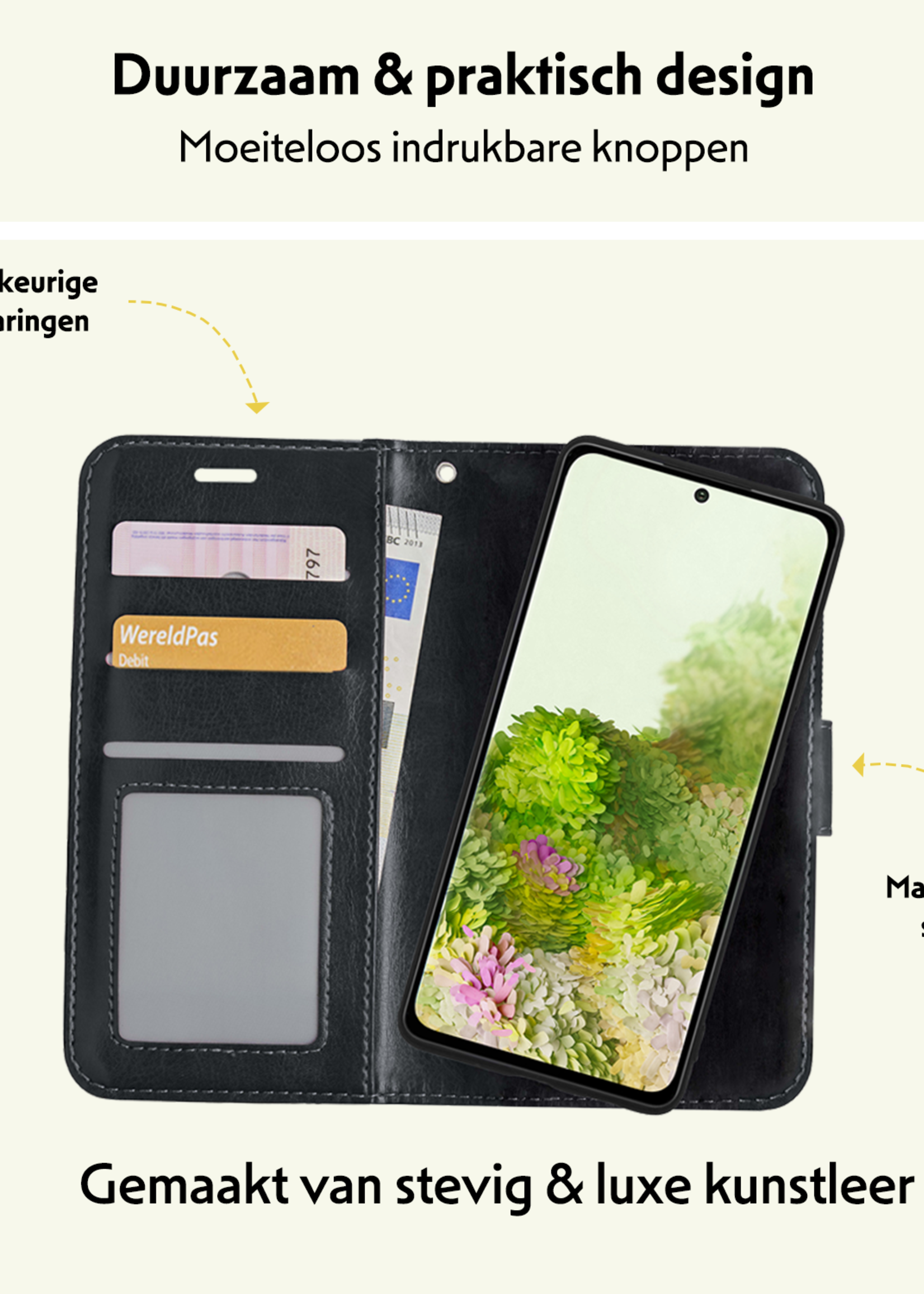 LUQ Hoesje Geschikt voor <model> Hoesje Case Uitneembare Bookcase 2-in-1 Hoes Met Screenprotector - Hoes Geschikt voor <model2> Hoes Wallet Case Met Pasjeshouder Hoesje - <color>