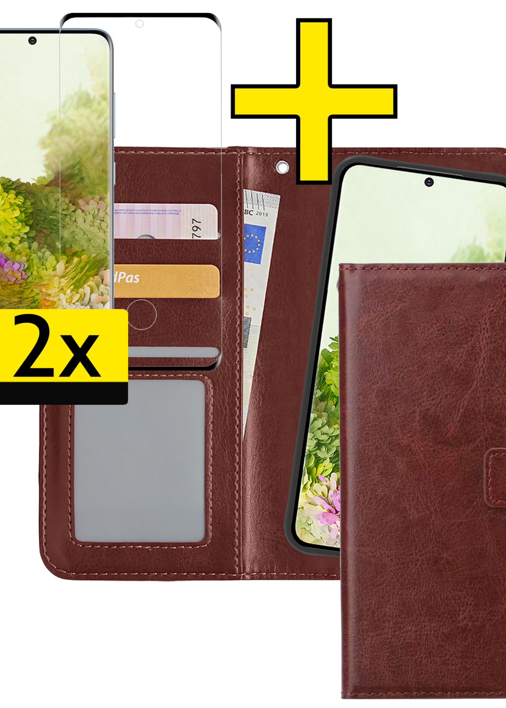 LUQ Hoesje Geschikt voor <model> Hoesje Case Uitneembare Bookcase 2-in-1 Hoes Met 2x Screenprotector - Hoes Geschikt voor <model2> Hoes Wallet Case Met Pasjeshouder Hoesje - <color>