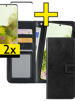 LUQ LUQ Samsung Galaxy S20 Plus Hoesje Bookcase Uitneembaar Met 2x Screenprotector - Zwart