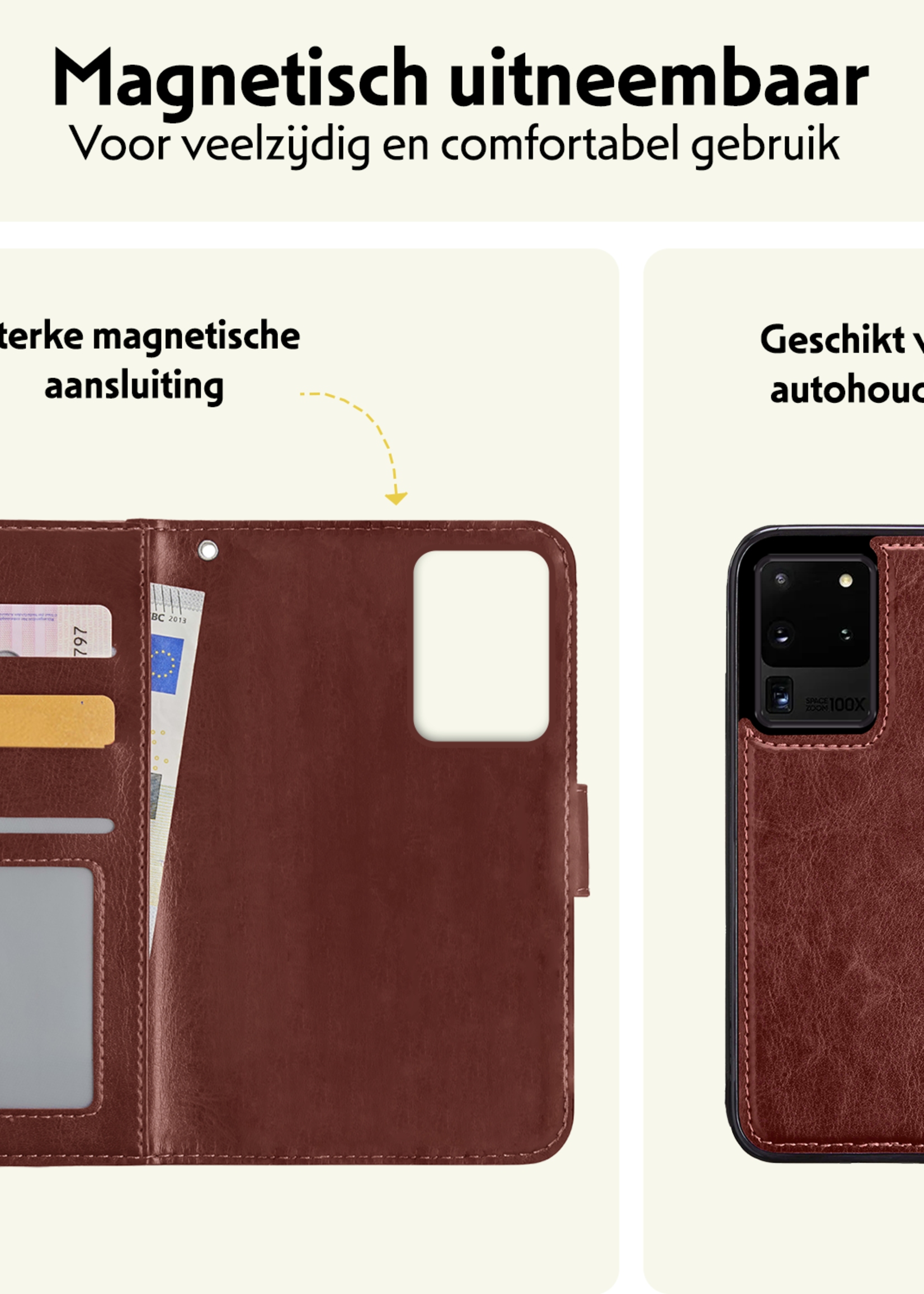 LUQ Hoesje Geschikt voor <model> Hoesje Case Uitneembare Bookcase 2-in-1 Hoes - Hoes Geschikt voor <model2> Hoes Wallet Case Met Pasjeshouder Hoesje - <color>