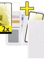 LUQ LUQ Samsung Galaxy S21 Hoesje Bookcase Uitneembaar Met 2x Screenprotector - Wit