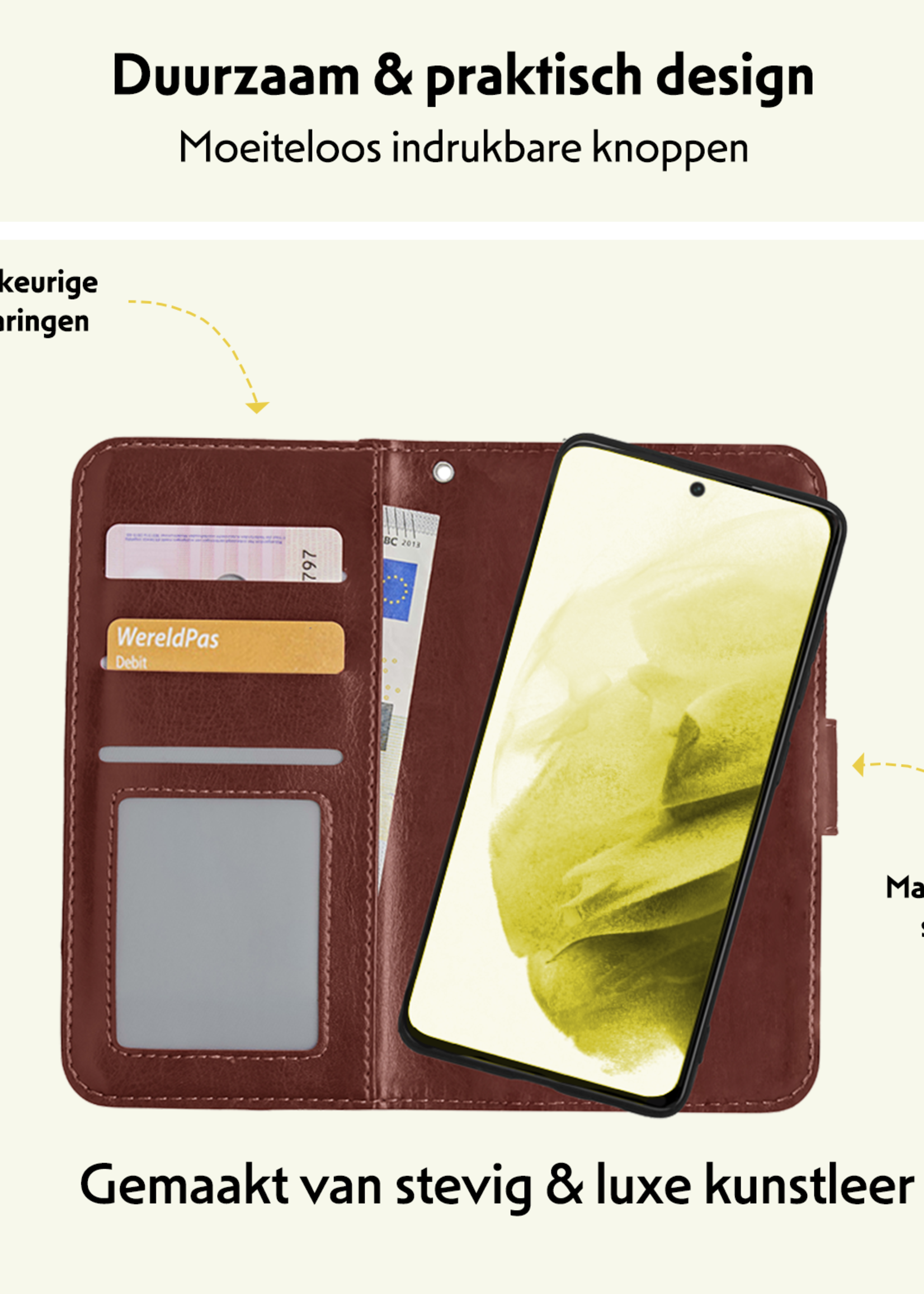 LUQ Hoesje Geschikt voor <model> Hoesje Case Uitneembare Bookcase 2-in-1 Hoes - Hoes Geschikt voor <model2> Hoes Wallet Case Met Pasjeshouder Hoesje - <color>