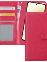 LUQ LUQ Samsung Galaxy S21 Plus Hoesje Bookcase Uitneembaar - Donkerroze