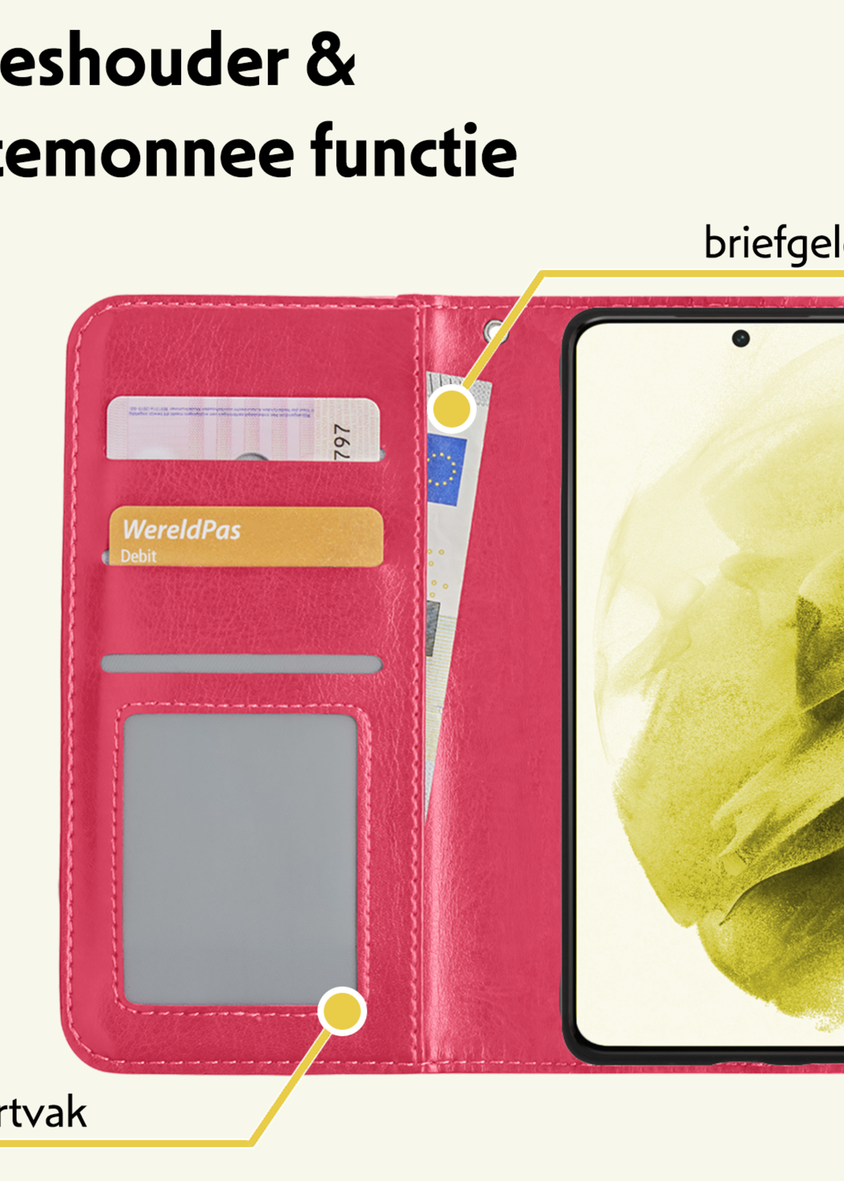 LUQ Hoesje Geschikt voor <model> Hoesje Case Uitneembare Bookcase 2-in-1 Hoes - Hoes Geschikt voor <model2> Hoes Wallet Case Met Pasjeshouder Hoesje - <color>